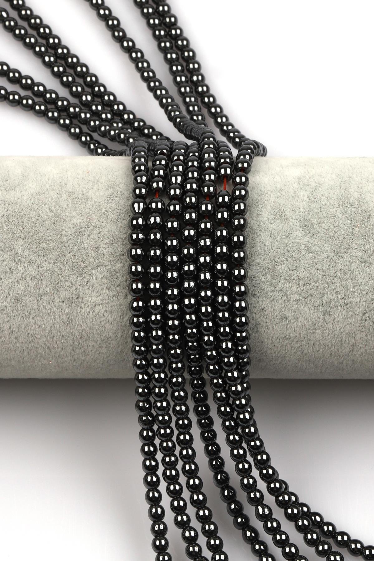 Hematit Dizi 4 mm Küre Kesim