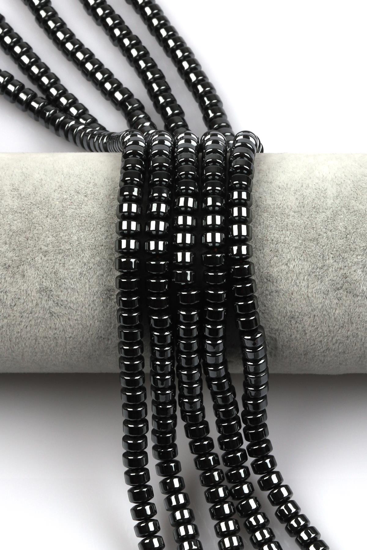 Hematit Dizi 4 x 6 mm Rondel Kesim