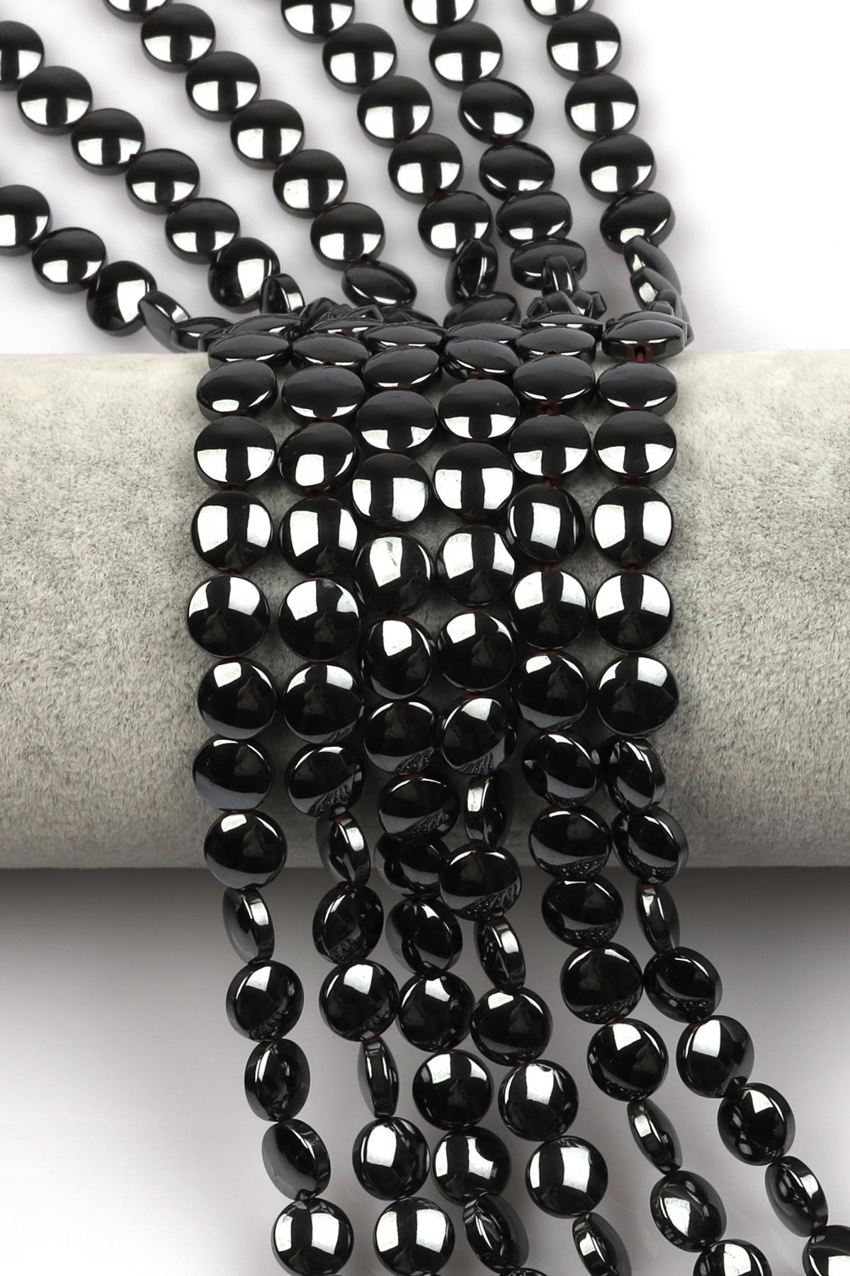 Hematit Dizi 8 mm Bombeli Kesim