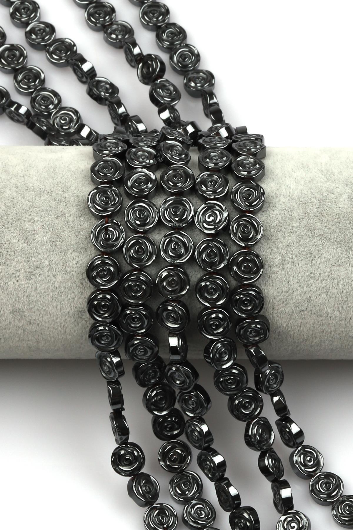 Hematit Dizi 8 mm Gül Model