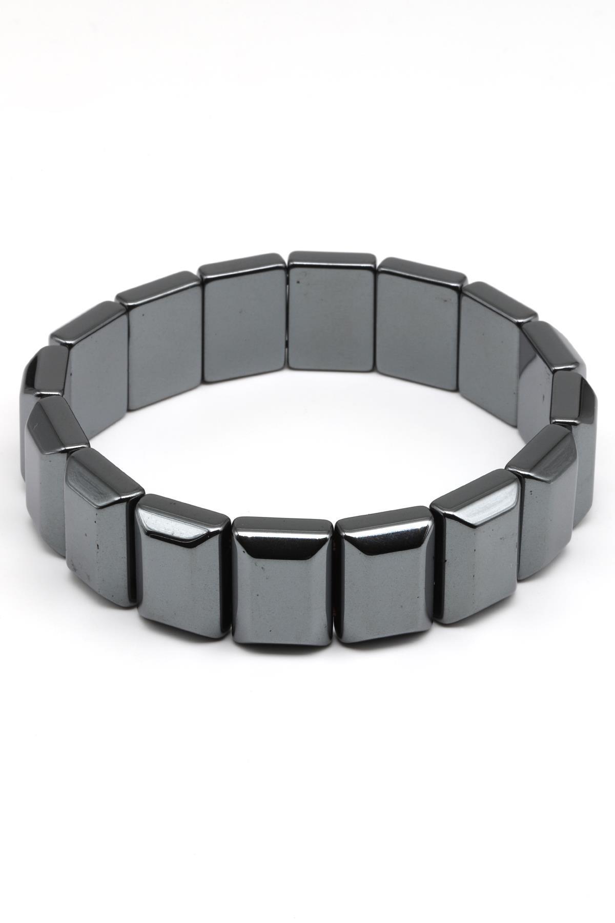 Hematit Doğal Taş Bileklik 12 x 17 mm Özel Kesim