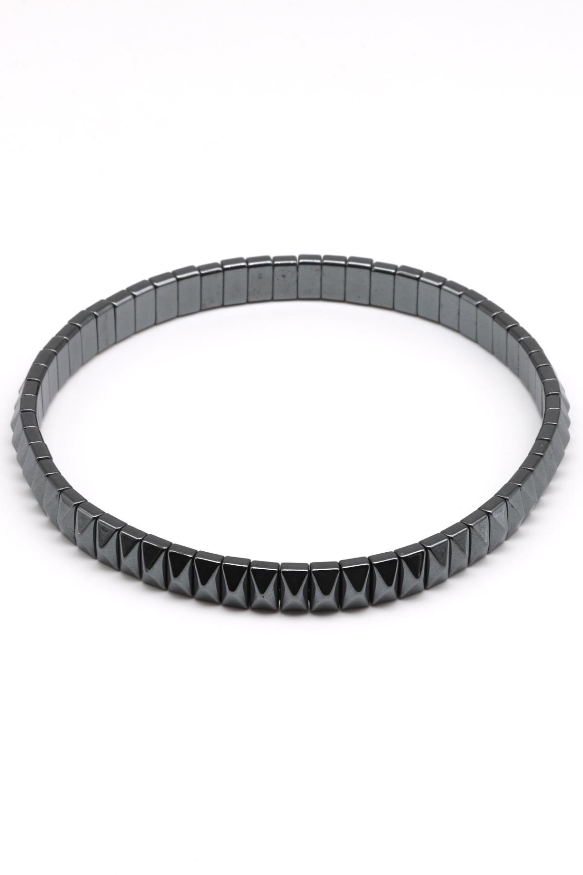 Hematit Doğal Taş Bileklik 3 x 6 mm Özel Kesim