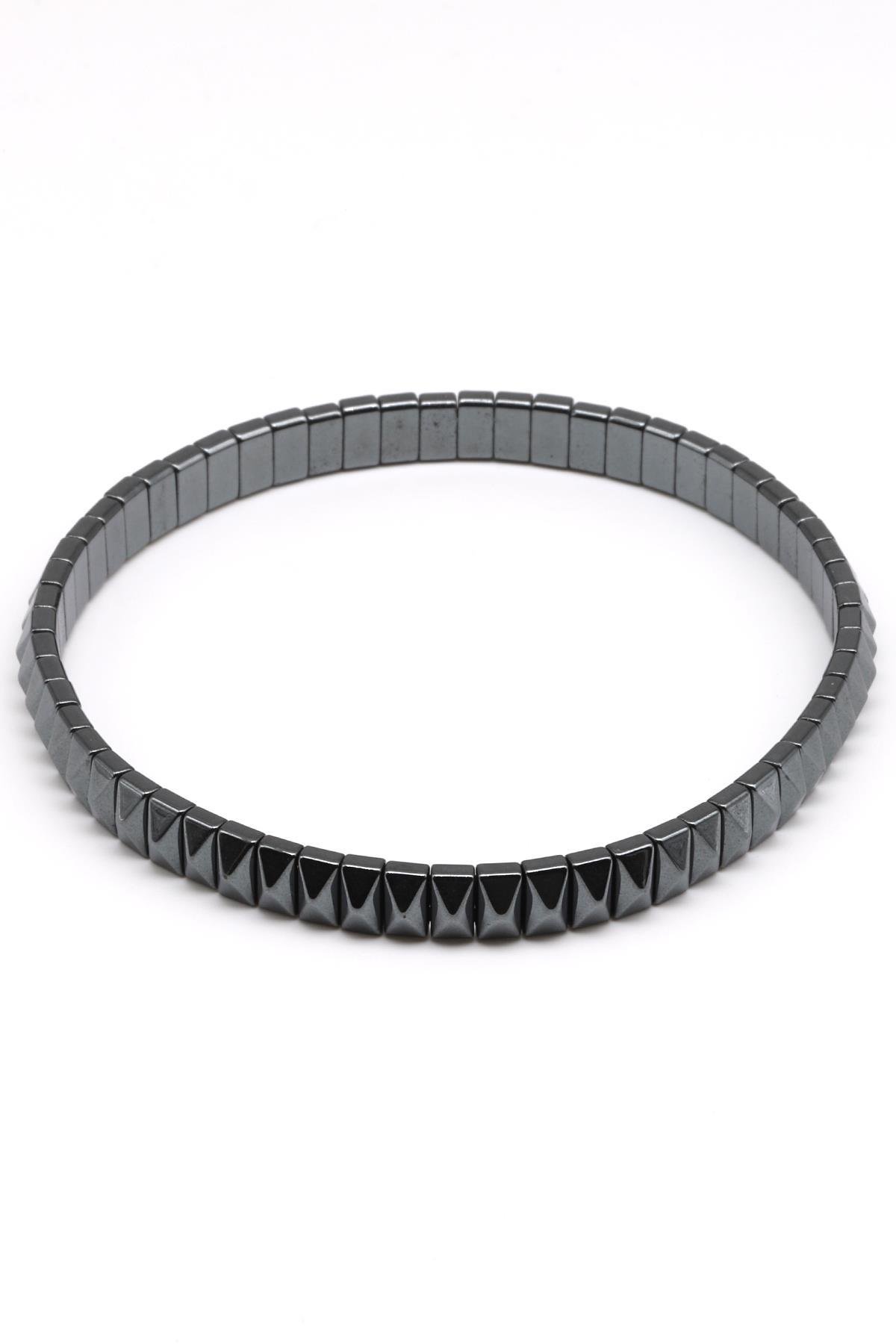 Hematit Doğal Taş Bileklik 3 x 6 mm Özel Kesim