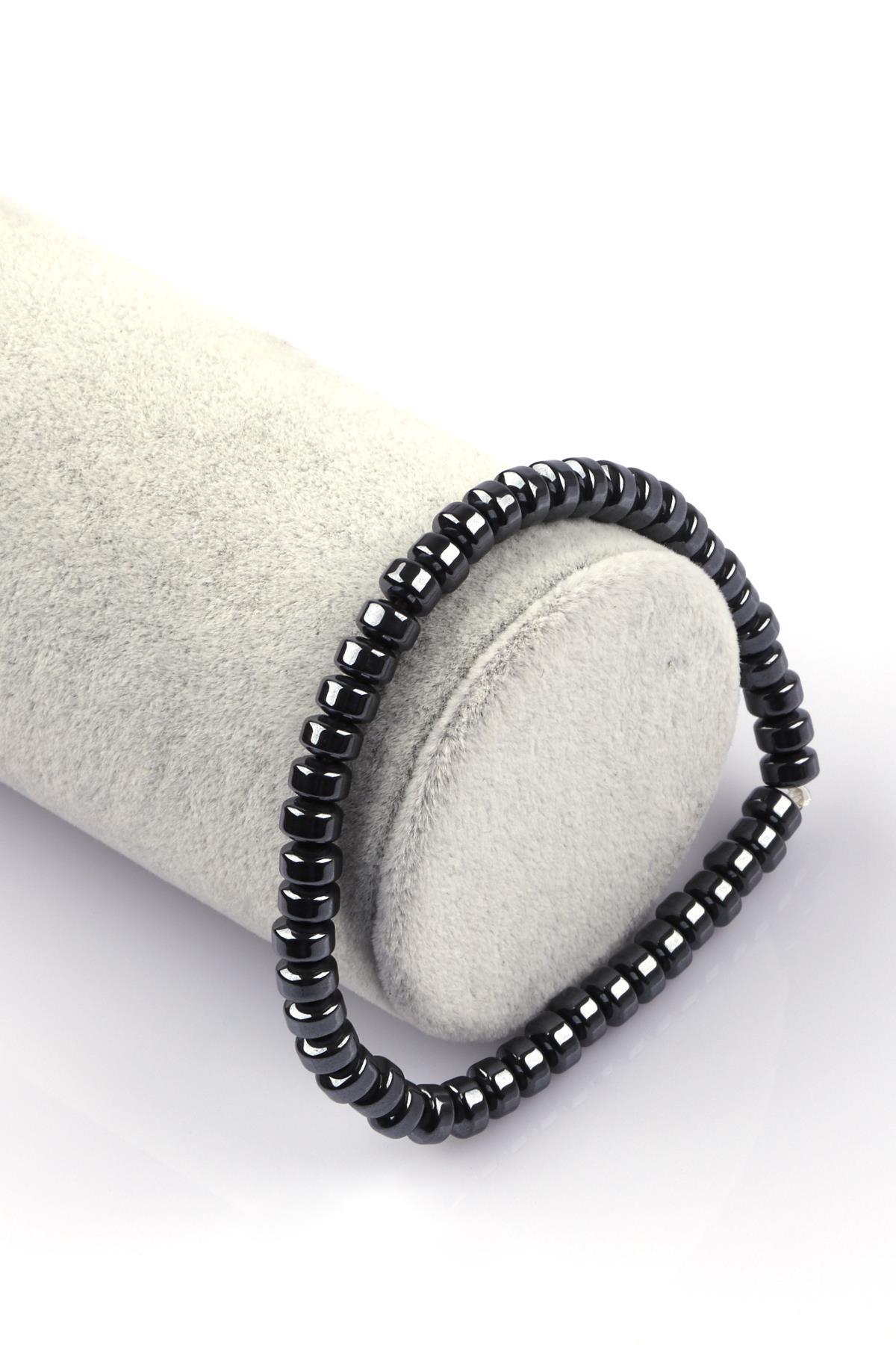 Hematit Doğal Taş Bileklik 3 x 6 mm Rondel Kesim