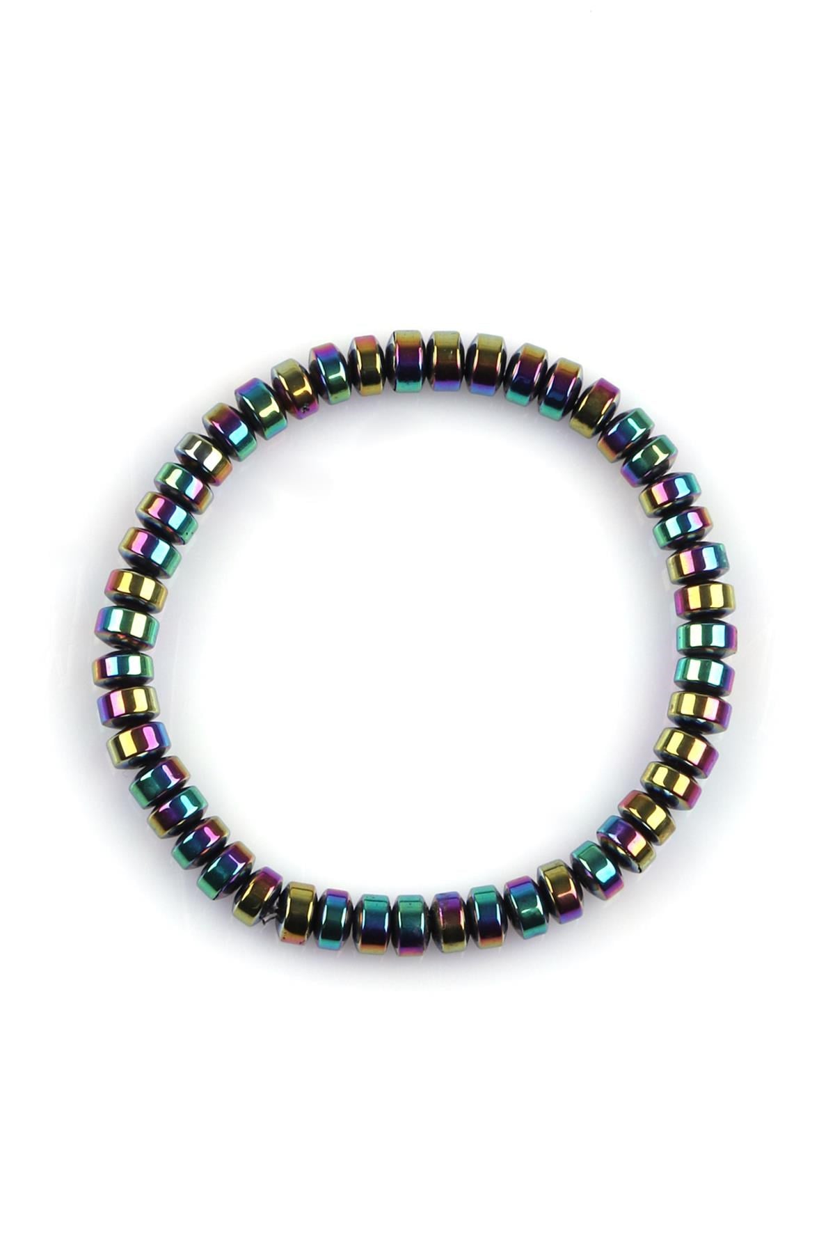Hematit Doğal Taş Bileklik 3 x 6 mm Rondel Kesim