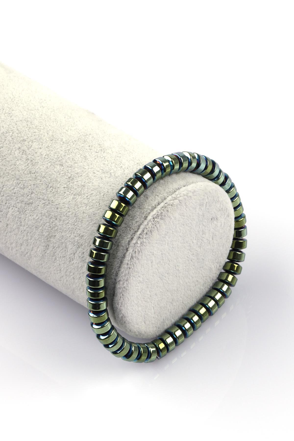 Hematit Doğal Taş Bileklik 3 x 6 mm Rondel Kesim