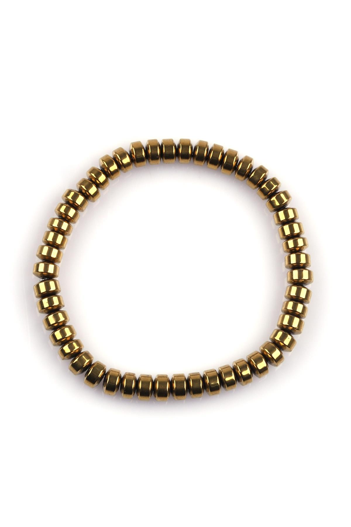 Hematit Doğal Taş Bileklik 3 x 6 mm Rondel Kesim