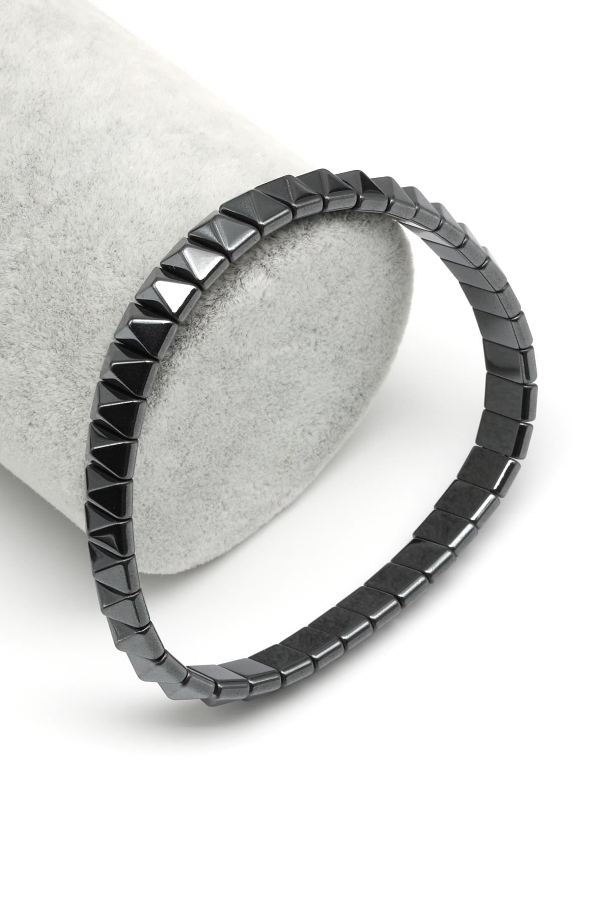 Hematit Doğal Taş Bileklik 4 x 8 mm Özel Kesim