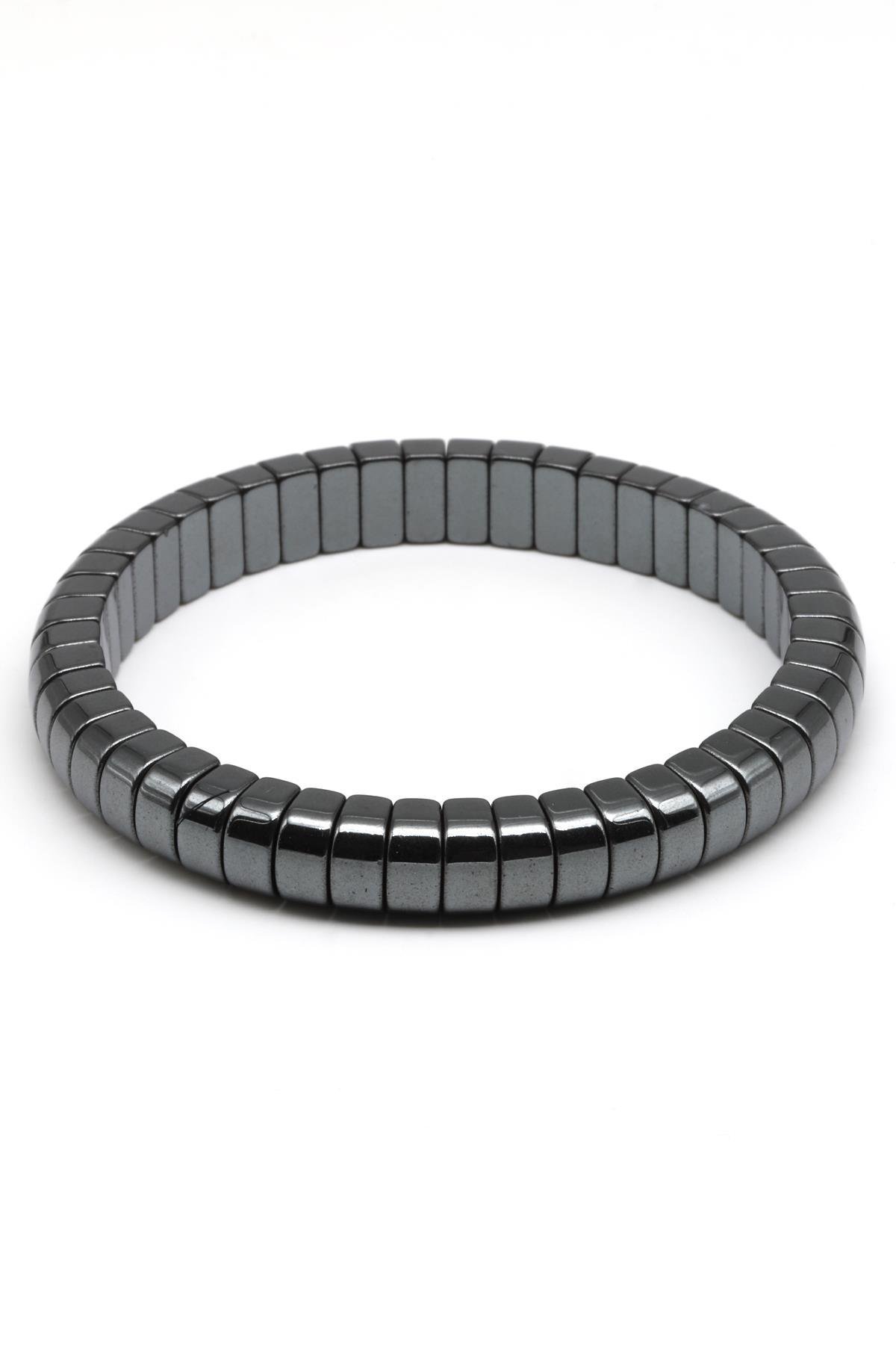 Hematit Doğal Taş Bileklik 4 x 8 mm Özel Kesim