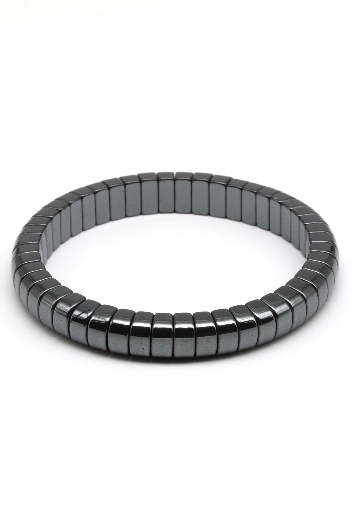Hematit Doğal Taş Bileklik 4 x 8 mm Özel Kesim