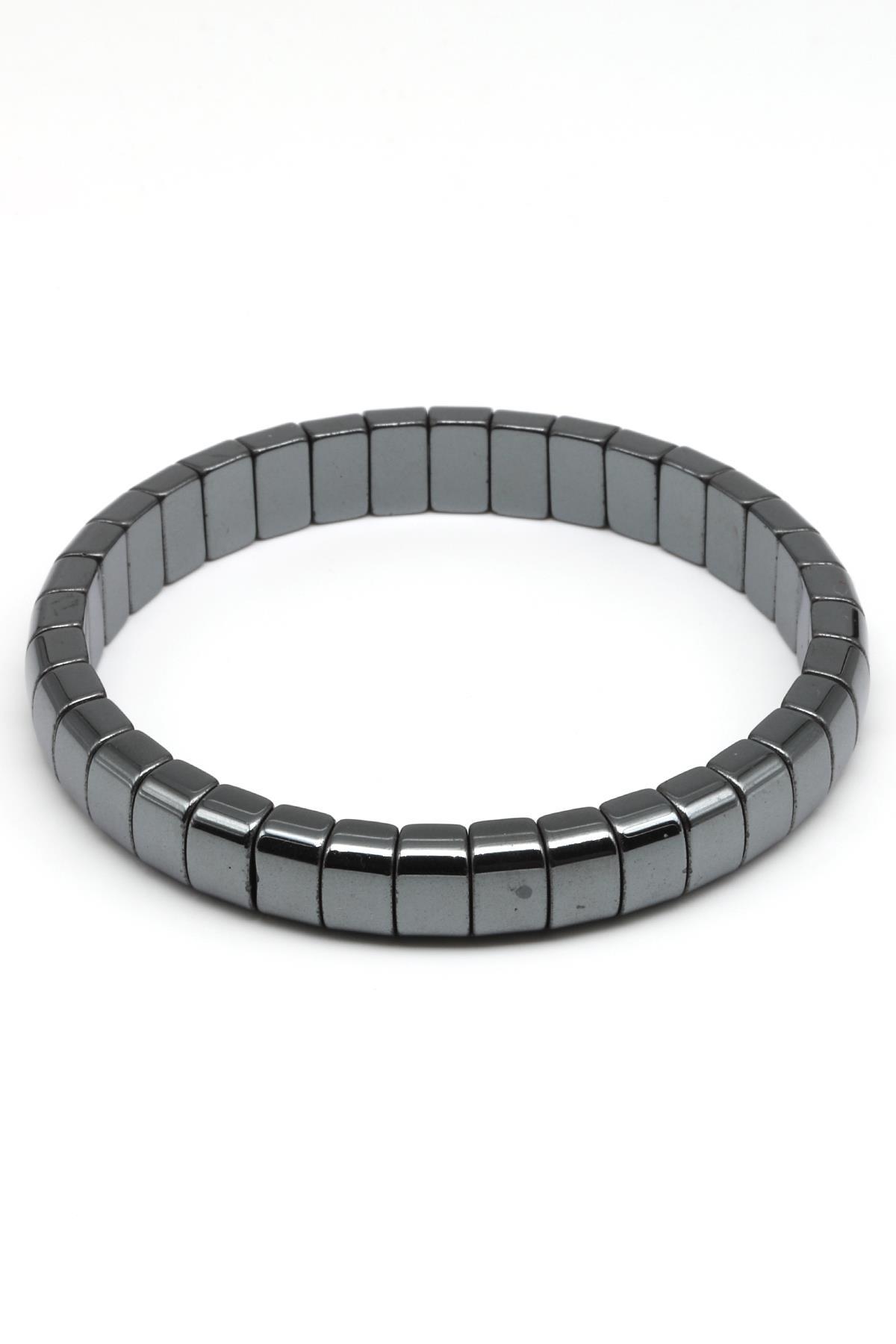 Hematit Doğal Taş Bileklik 5 x 8 mm Özel Kesim