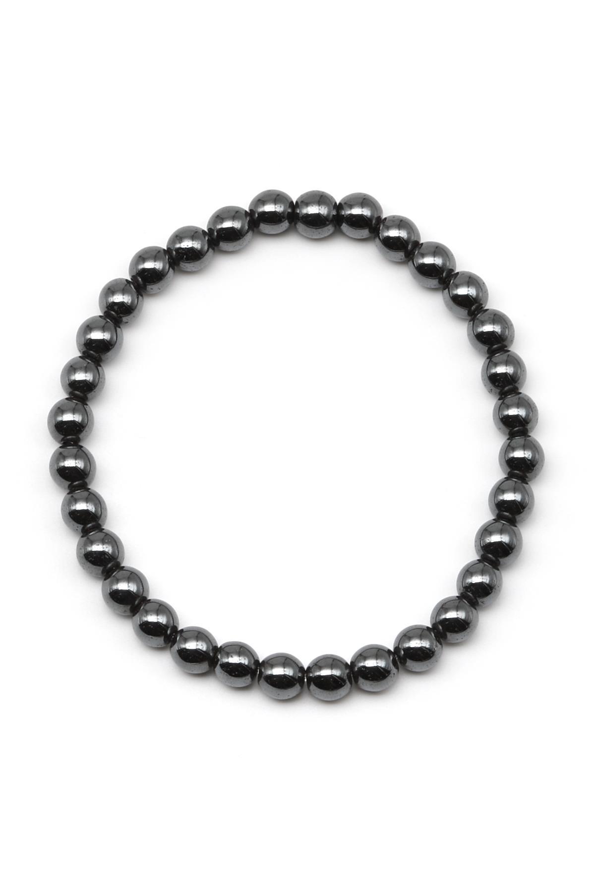 Hematit Doğal Taş Bileklik 6 mm Küre Kesim