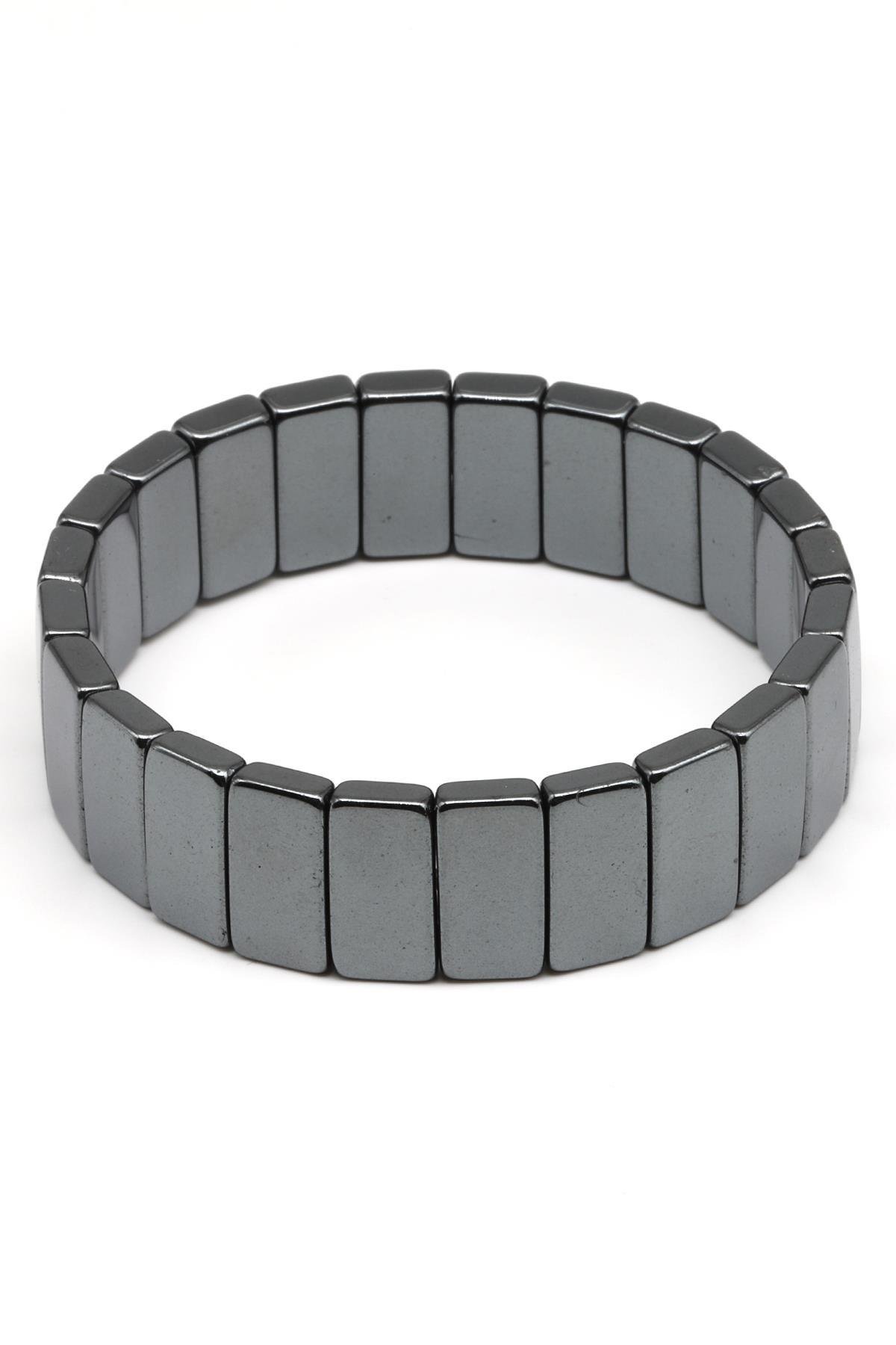 Hematit Doğal Taş Bileklik 7 x 15 mm Özel Kesim
