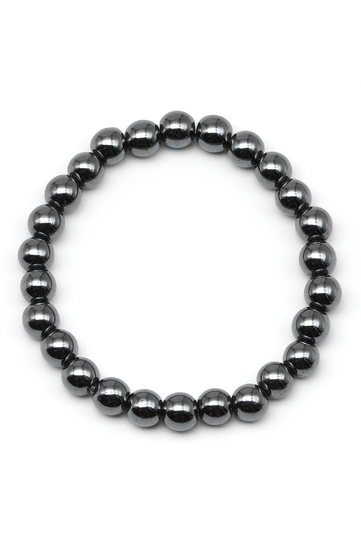 Hematit Doğal Taş Bileklik 8 mm Küre Kesim