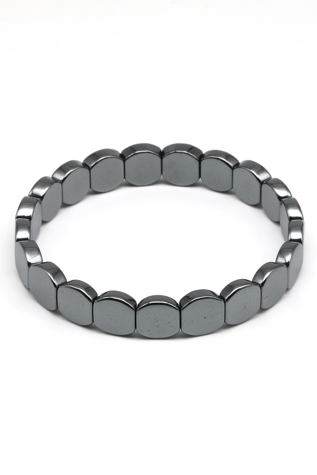 Hematit Doğal Taş Bileklik 9 x 10 mm Özel Kesim