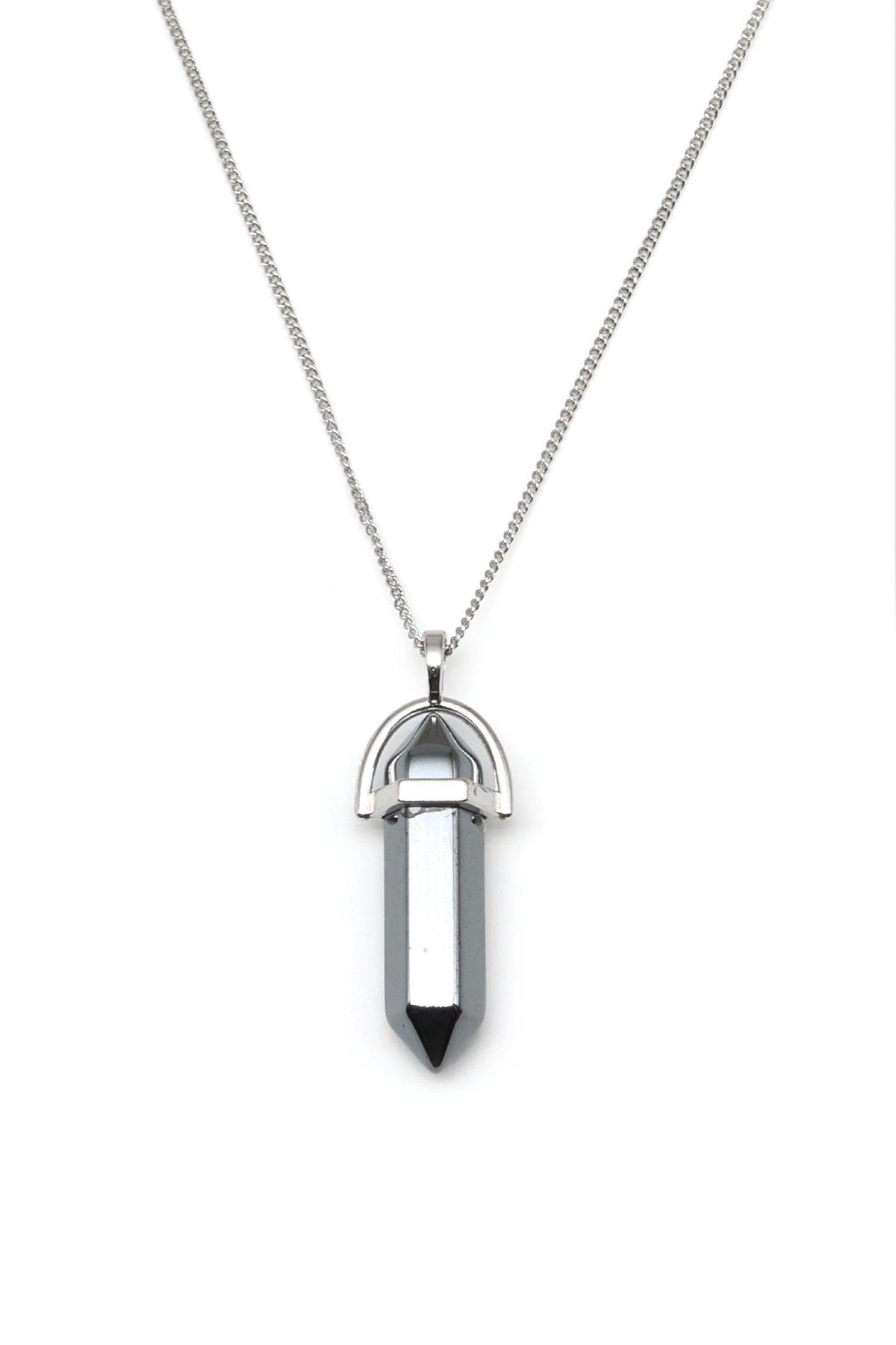 Hematit Doğal Taş Çivi Model Kolye