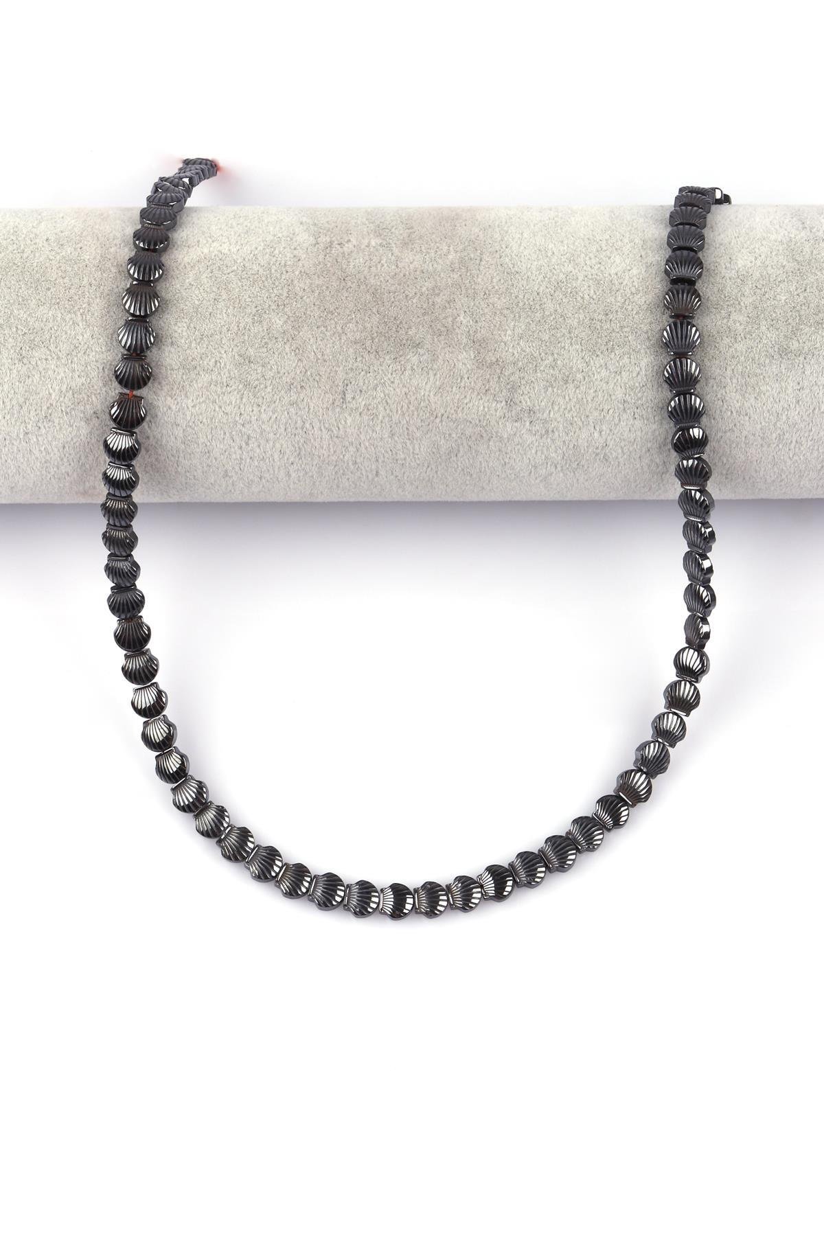 Hematit Doğal Taş Dizi 6 x 3 mm Deniz Kabuğu Model