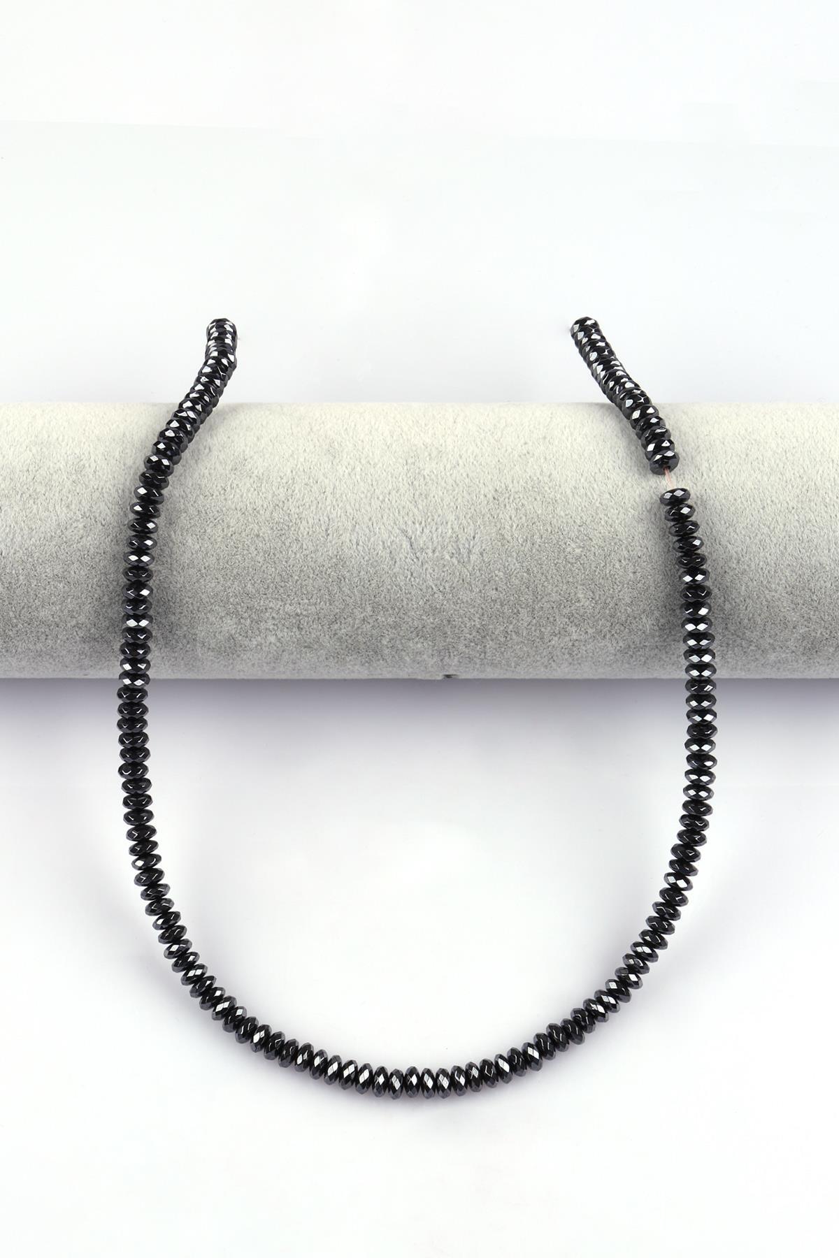 Hematit Doğal Taş Dizi 6 x 3 Rondel Kesim