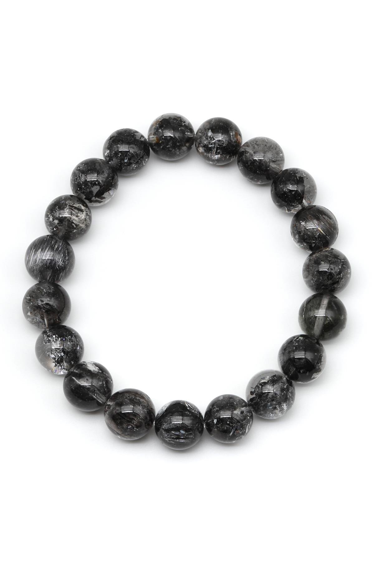 Herkimer Kuvars Doğal Taş Bileklik 10 mm Küre Kesim