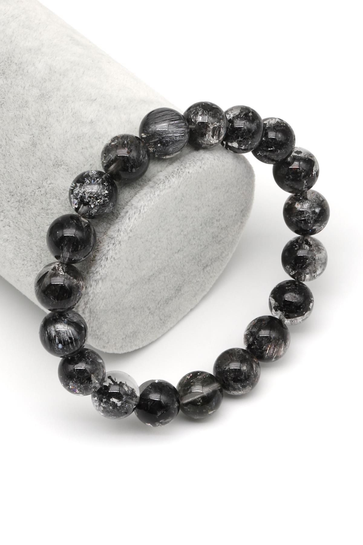 Herkimer Kuvars Doğal Taş Bileklik 10 mm Küre Kesim