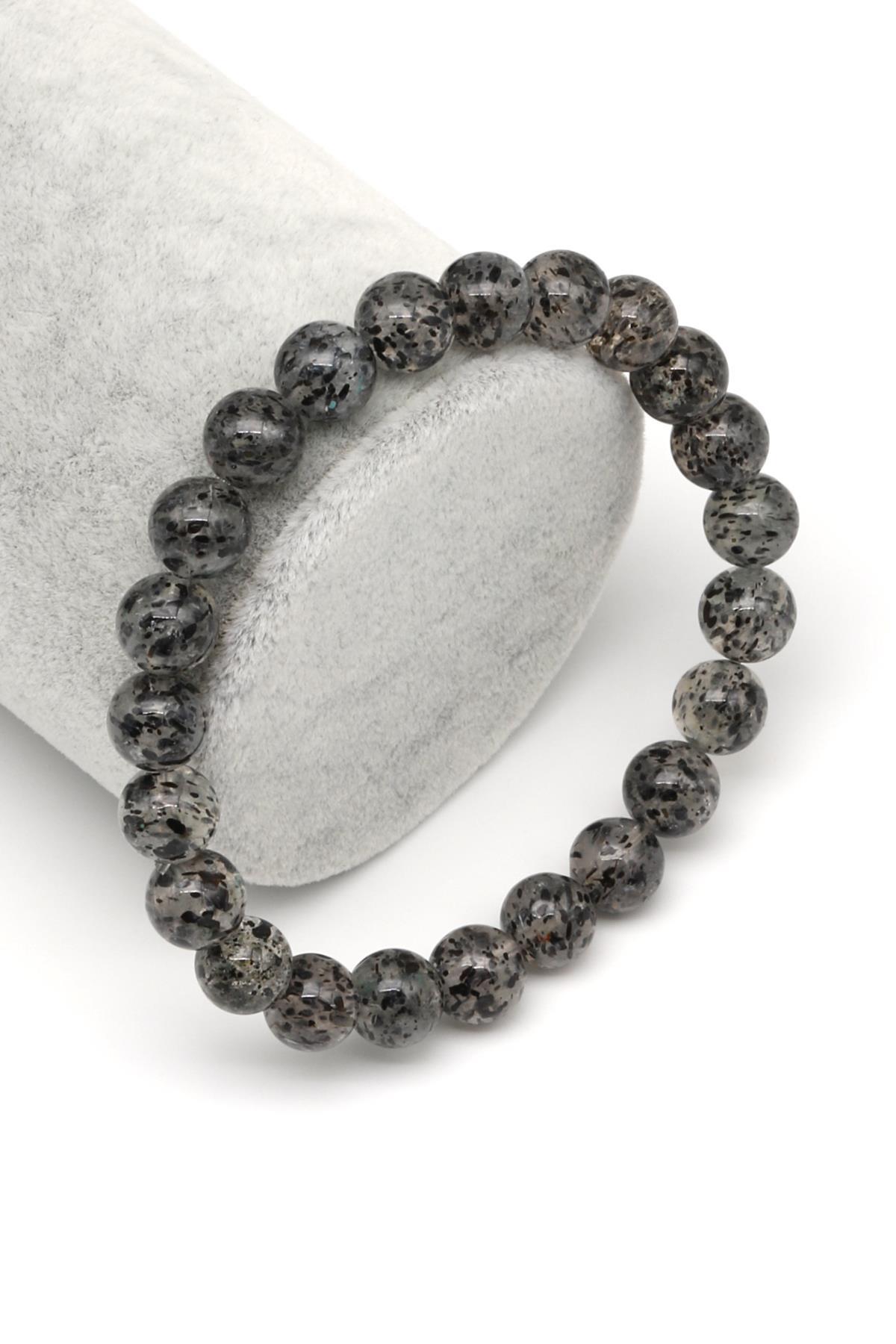 Herkimer Kuvars Doğal Taş Bileklik 8 mm Küre Kesim