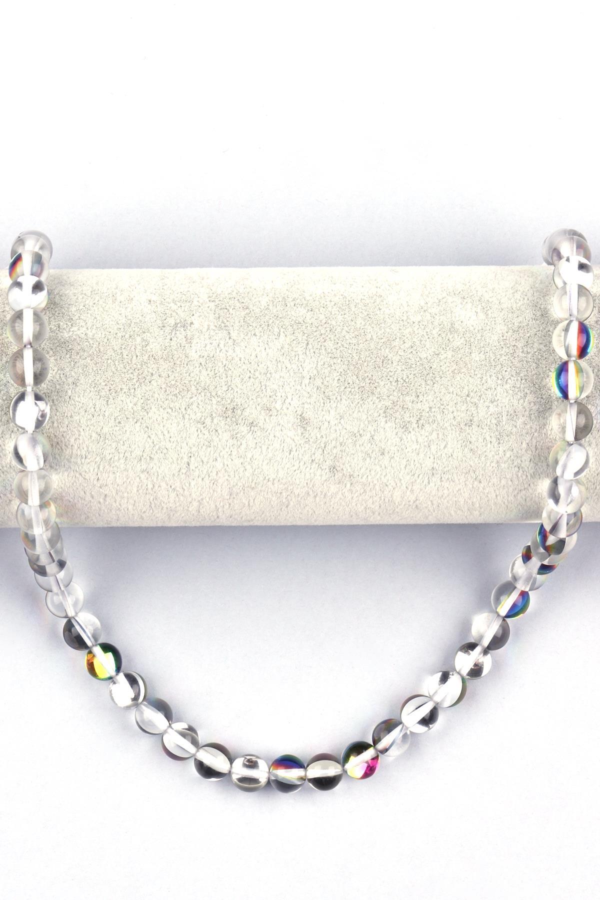 Hidrotermal Kuvars Doğal Taş Dizi 8 mm Küre Kesim 