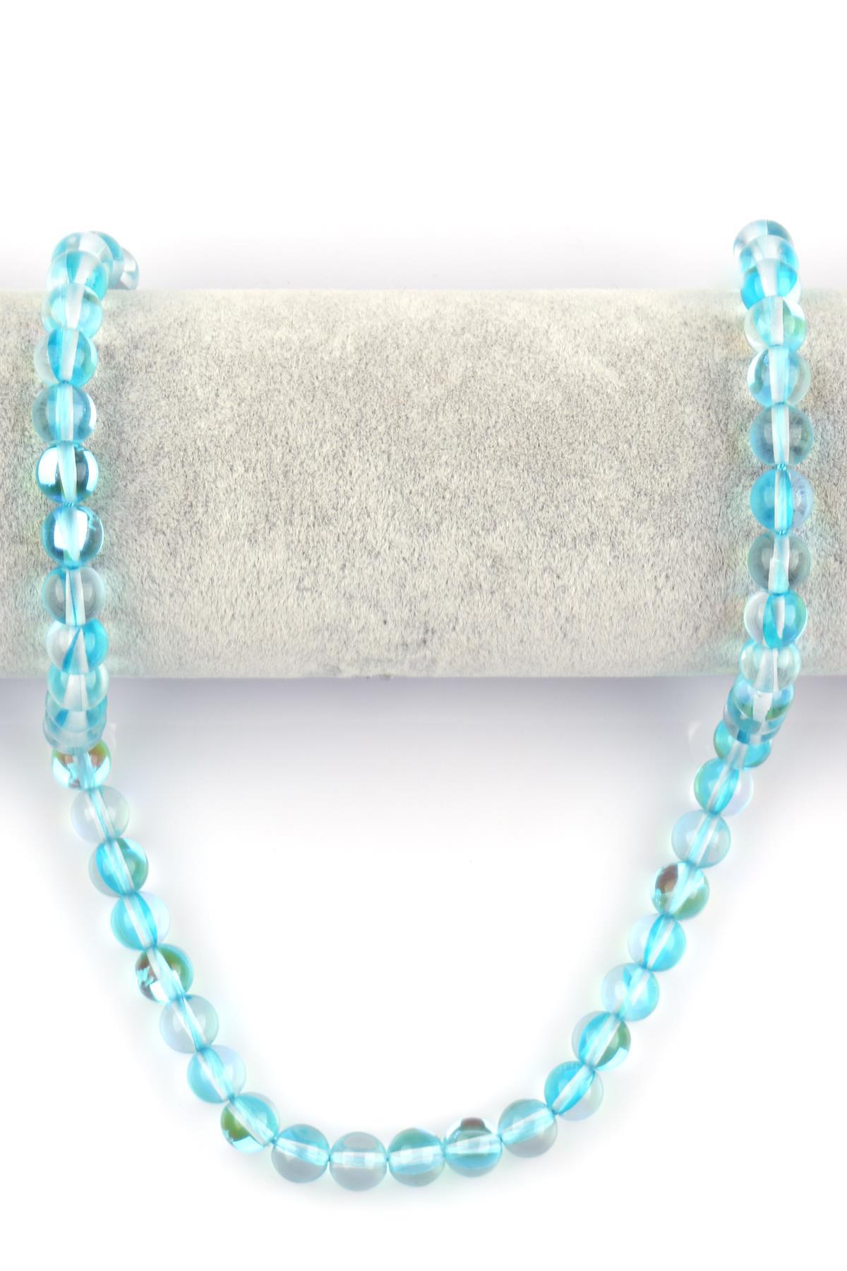 Hidrotermal Kuvars Doğal Taş Dizi 8 mm Küre Kesim 