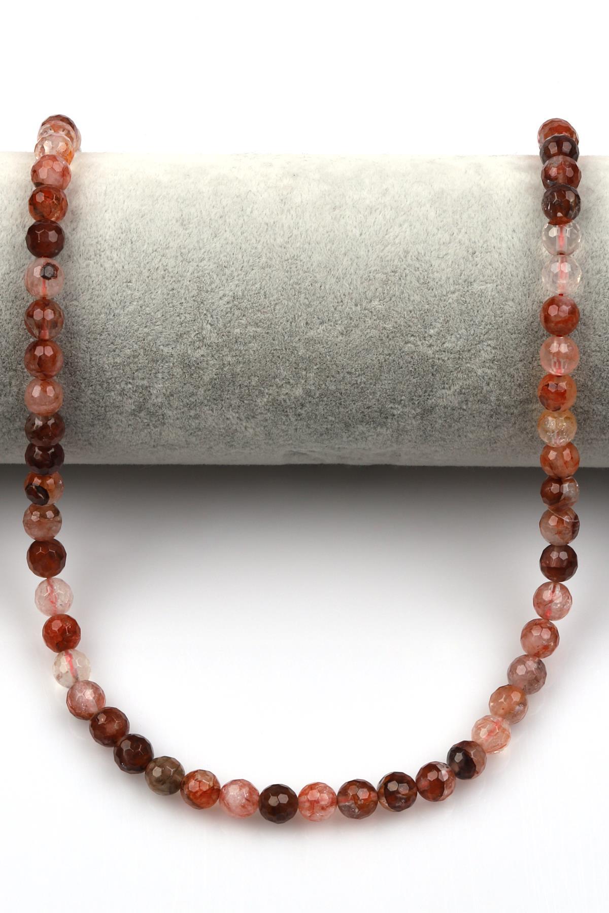 Himalaya Kuvars Doğal Taş Dizi 6 mm Fasetli Küre Kesim