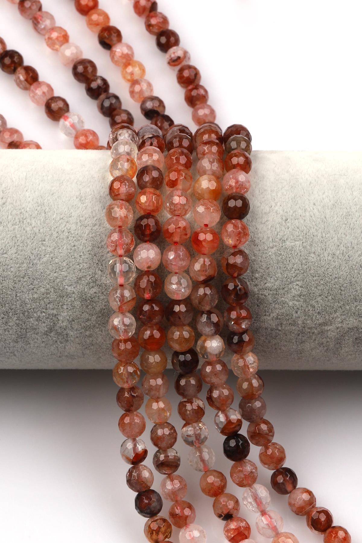 Himalaya Kuvars Doğal Taş Dizi 6 mm Fasetli Küre Kesim