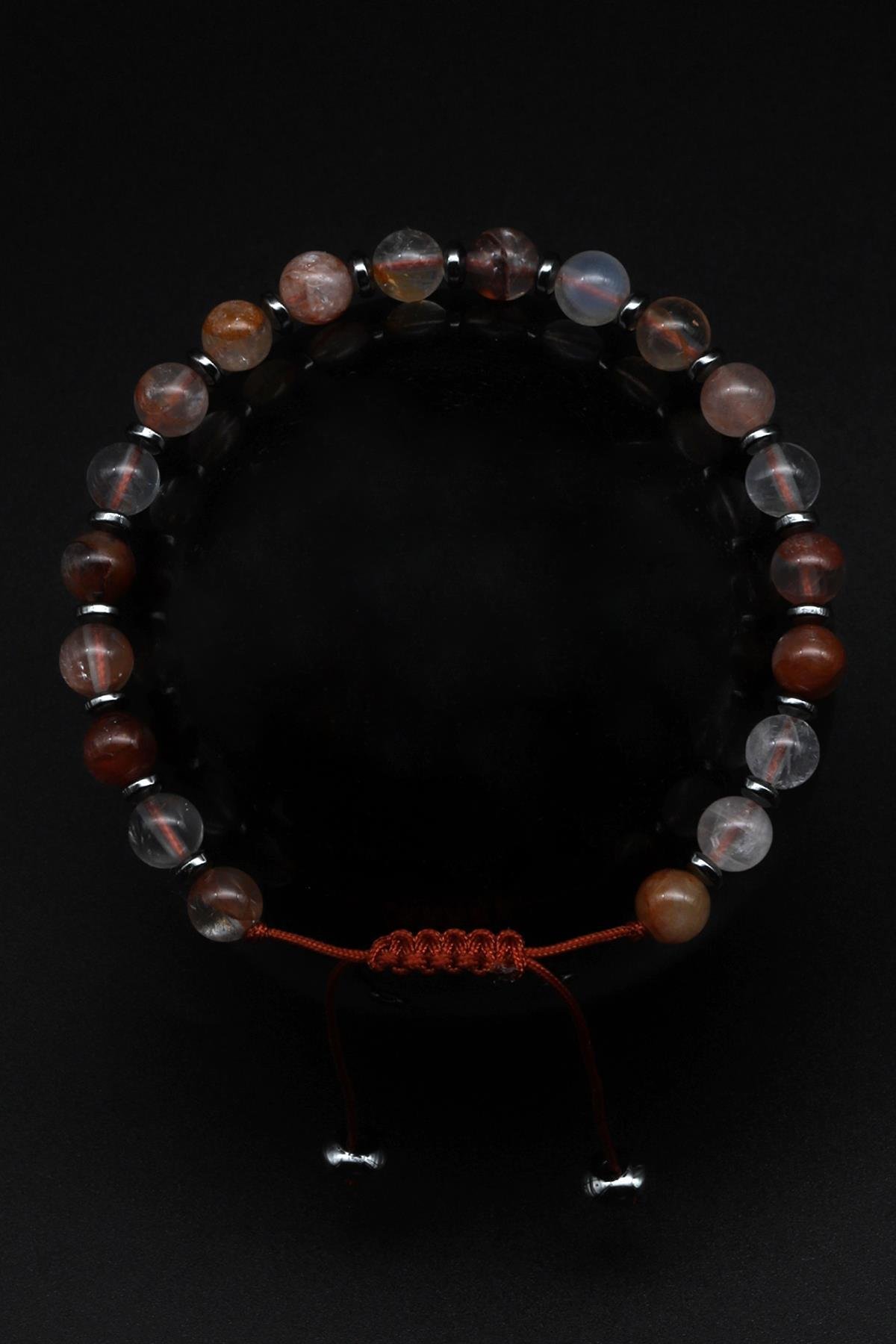 Himalaya Kuvars Taşı Doğal Taş Makrome Örme Bileklik