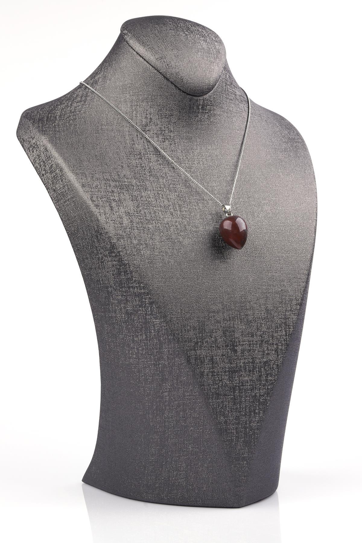 Hint Akik Doğal Taş Damla Model Kolye 