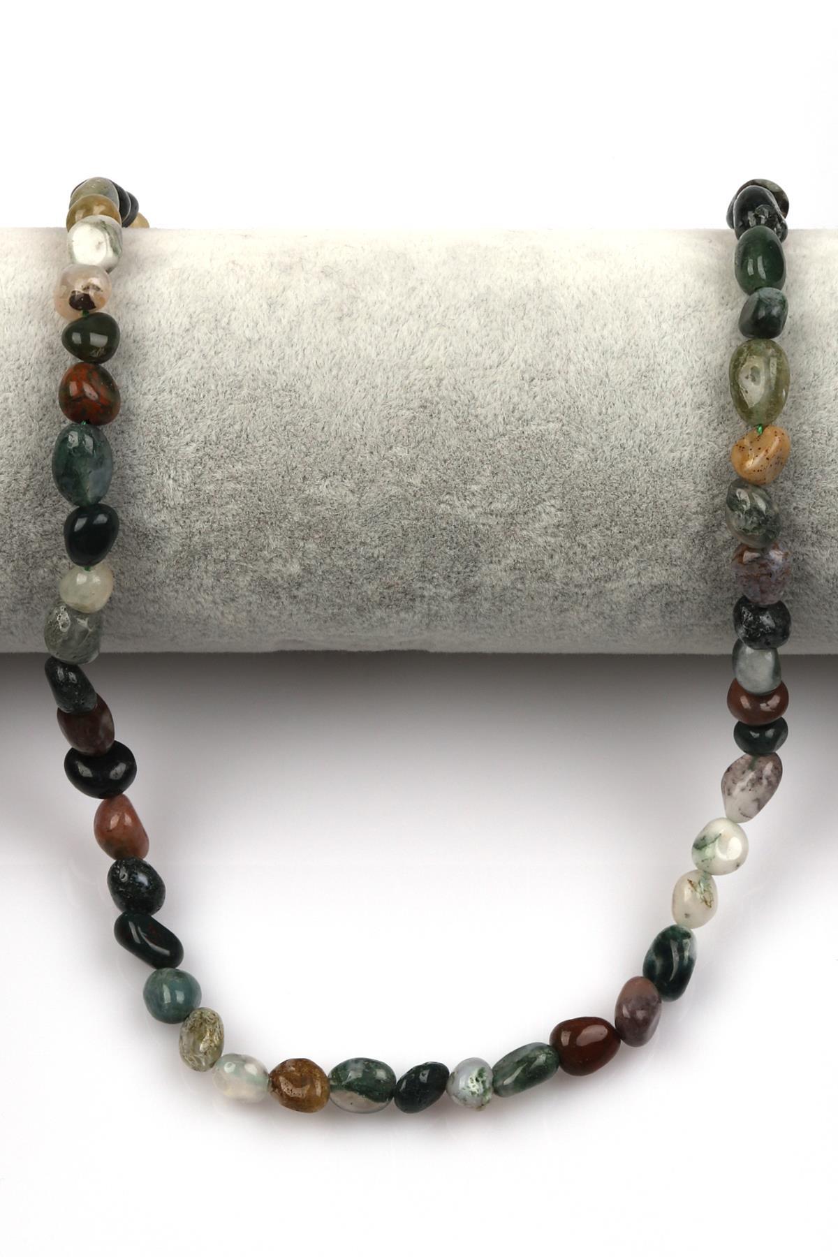 Hint Akik Doğal Taş Dizi 7 x 10 mm Mercimek Kesim