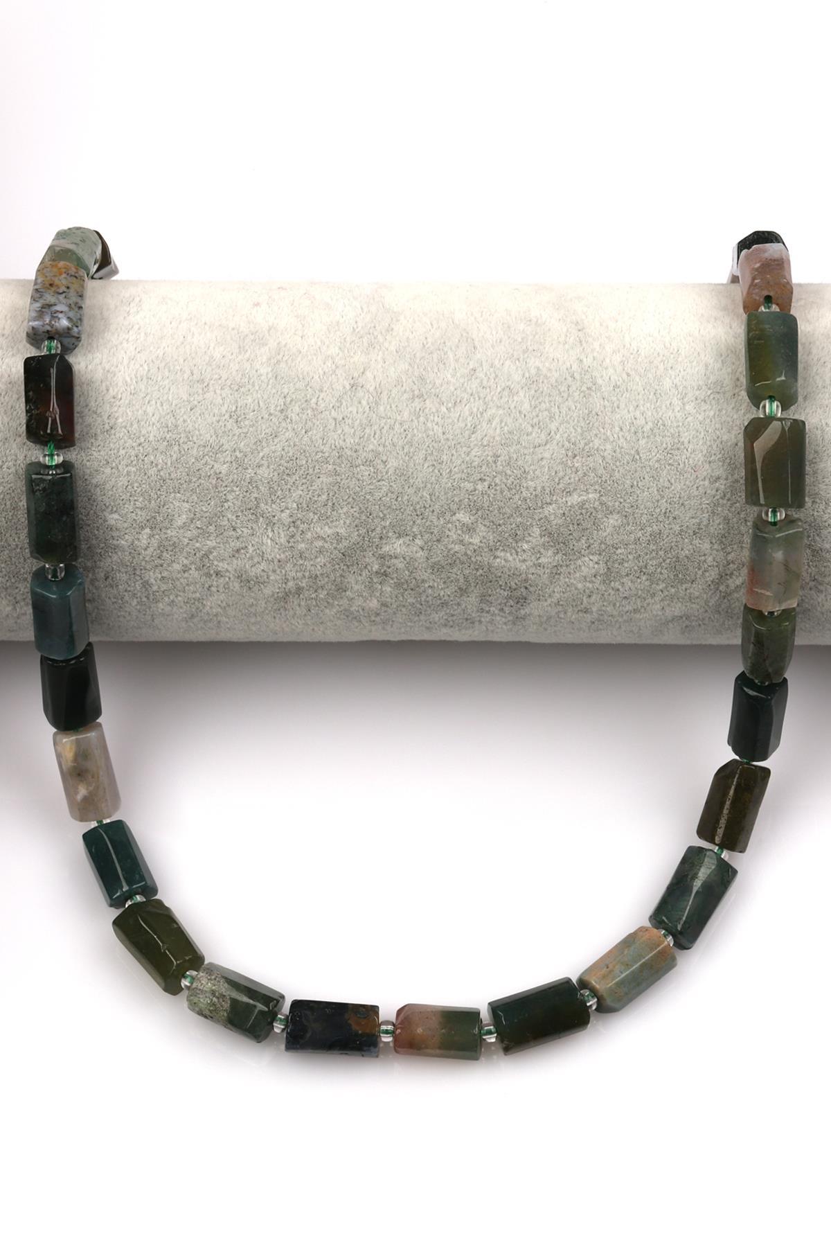 Hint Akik Doğal Taş Dizi 7 x 12 mm Boru Kesim