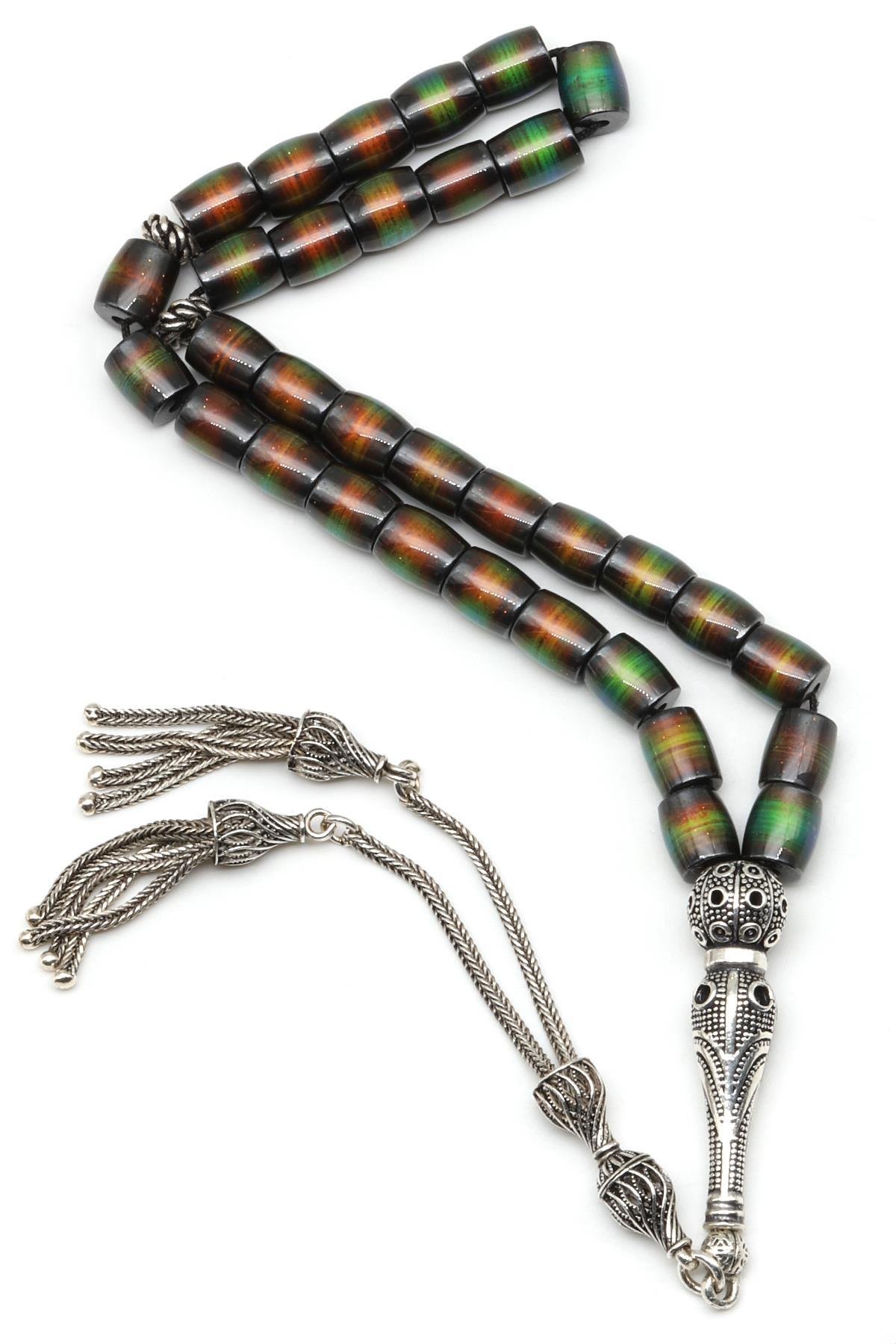 His Taşı Doğal Taş 925 Ayar Gümüş Tesbih 8 mm Küre Kesim