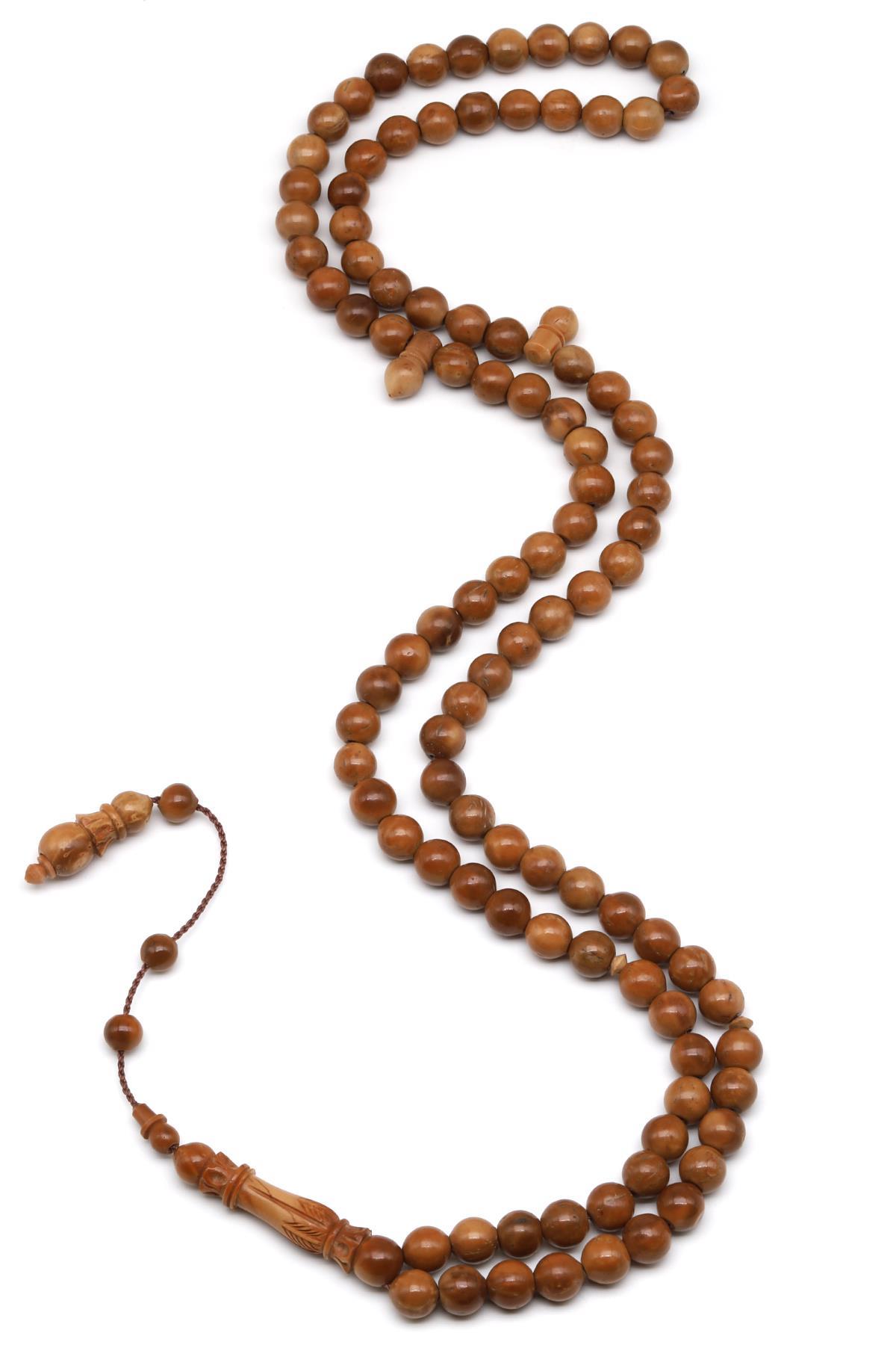 İmame Oymalı Kuka Ağacı 99'lu Tesbih 8 mm Küre Kesim