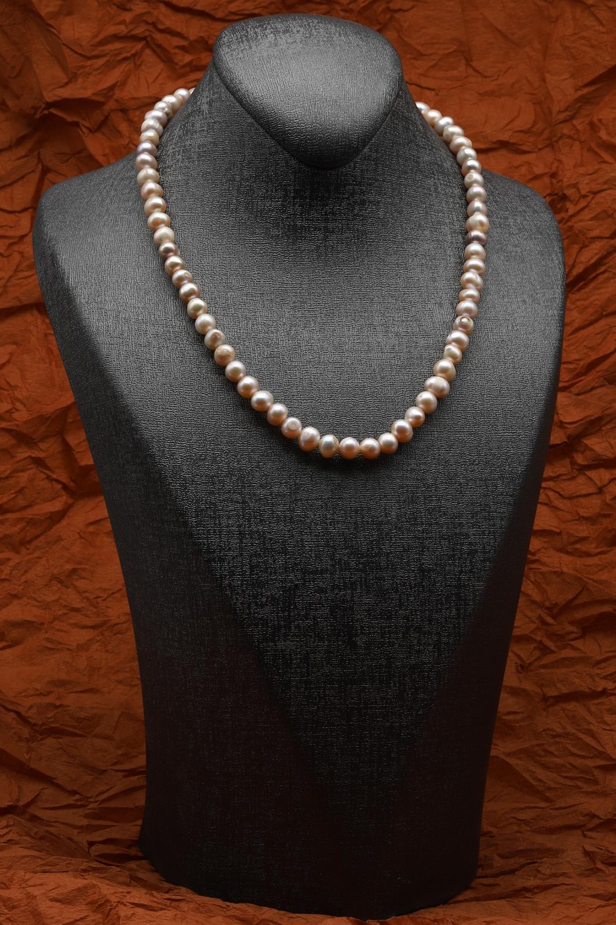 İnci Doğal Taş 925 Ayar Gümüş Kolye