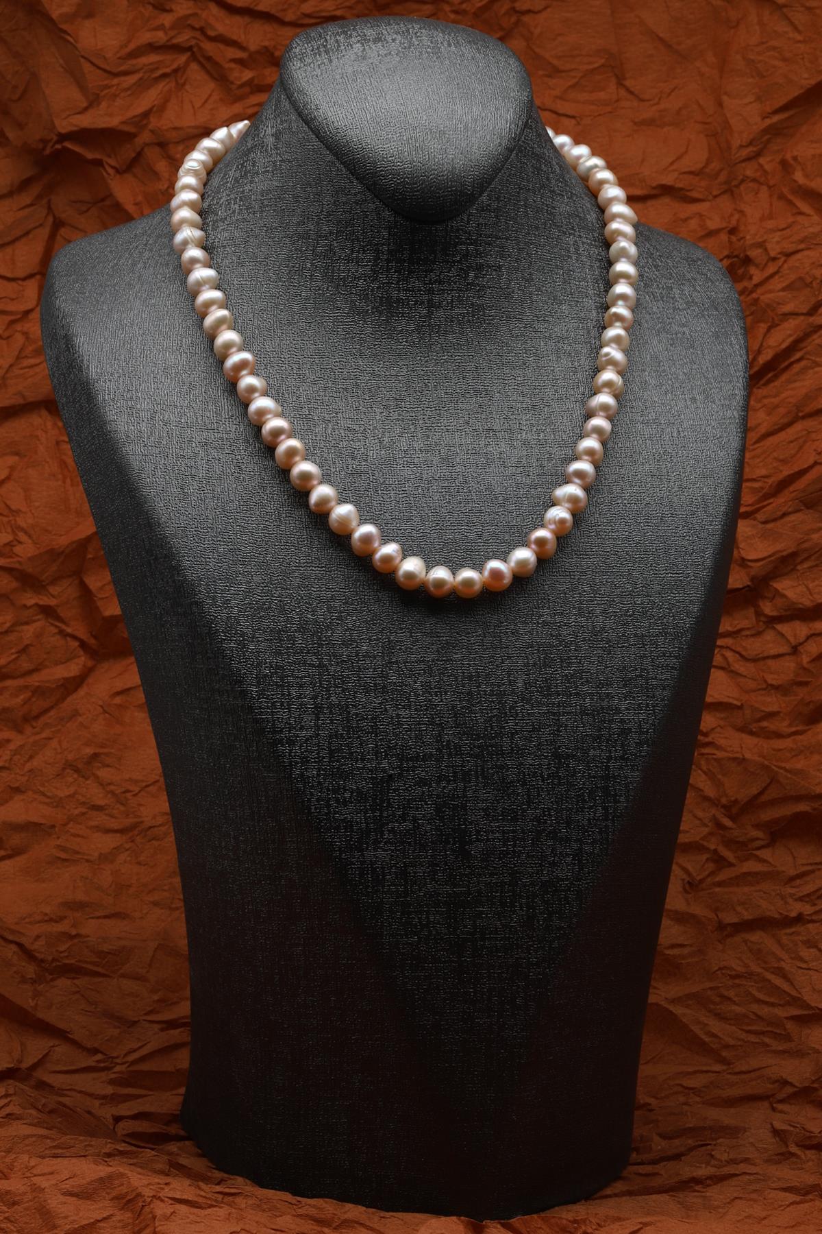 İnci Doğal Taş 925 Ayar Gümüş Kolye