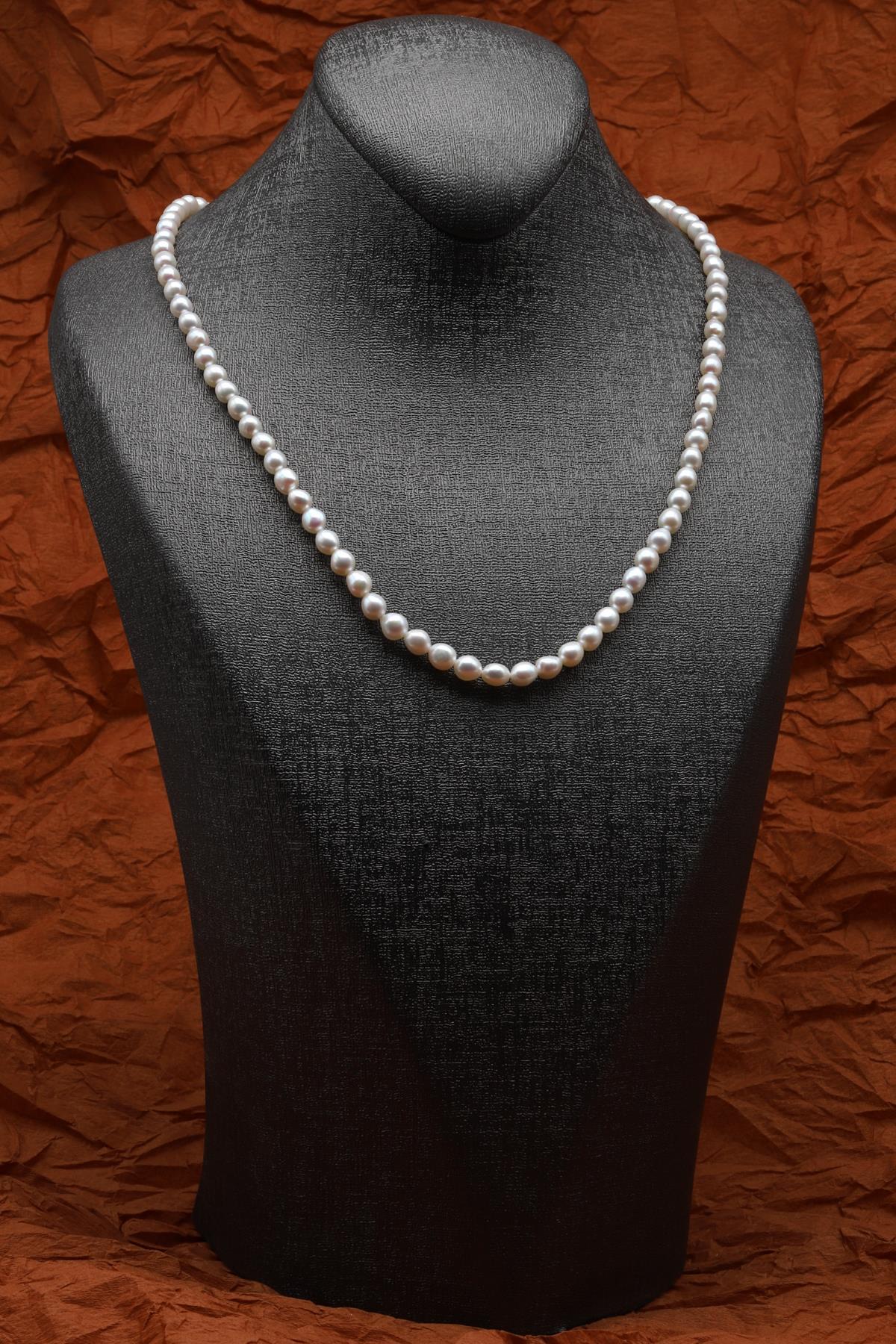 İnci Doğal Taş 925 Ayar Gümüş Kolye