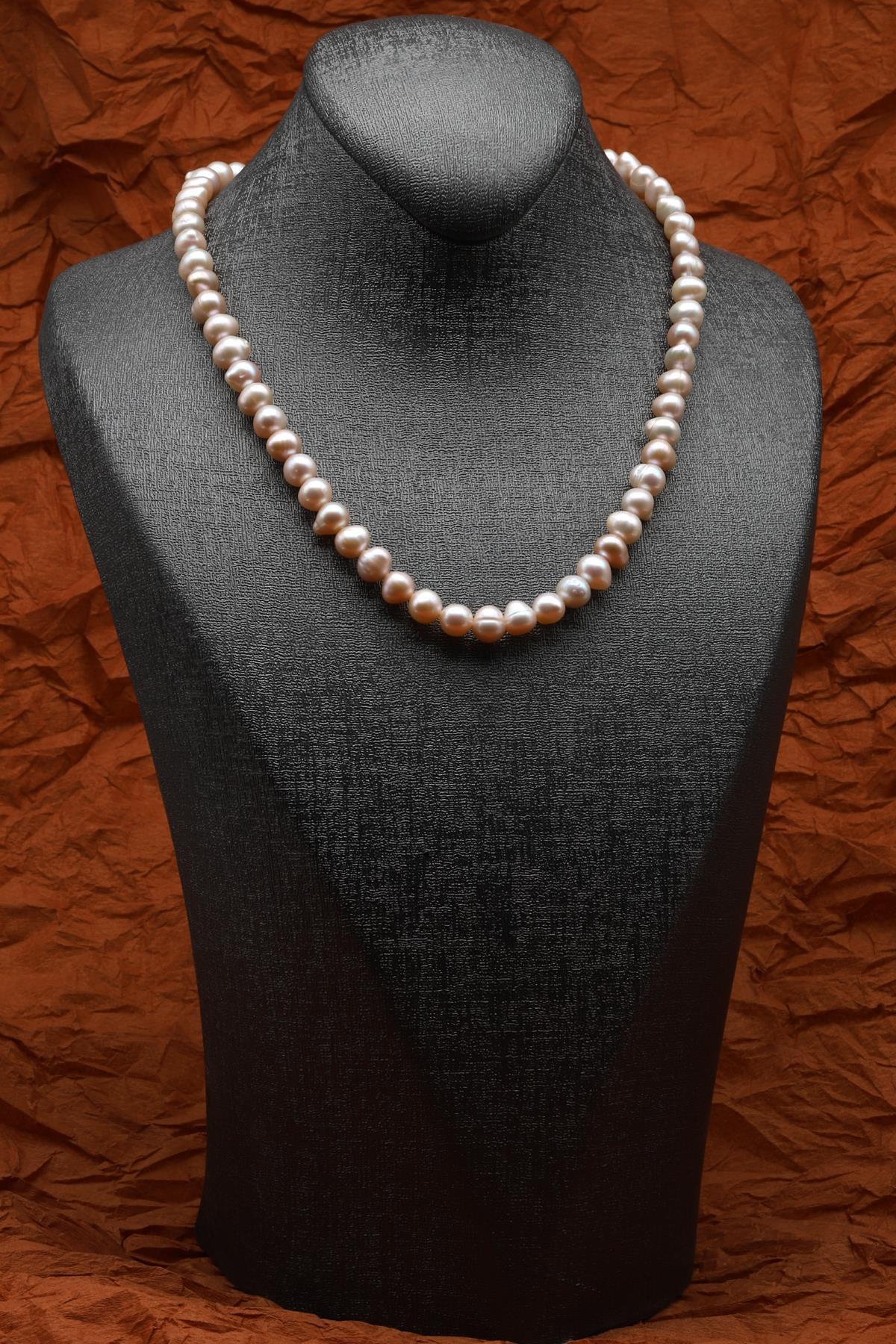 İnci Doğal Taş 925 Ayar Gümüş Kolye