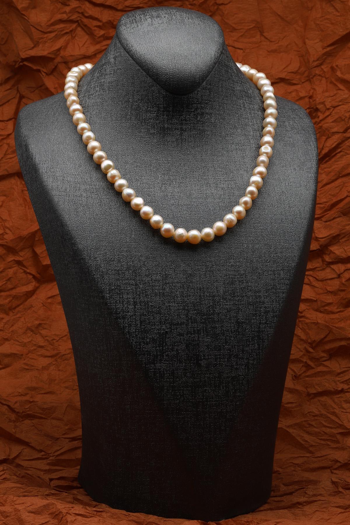 İnci Doğal Taş 925 Ayar Gümüş Kolye