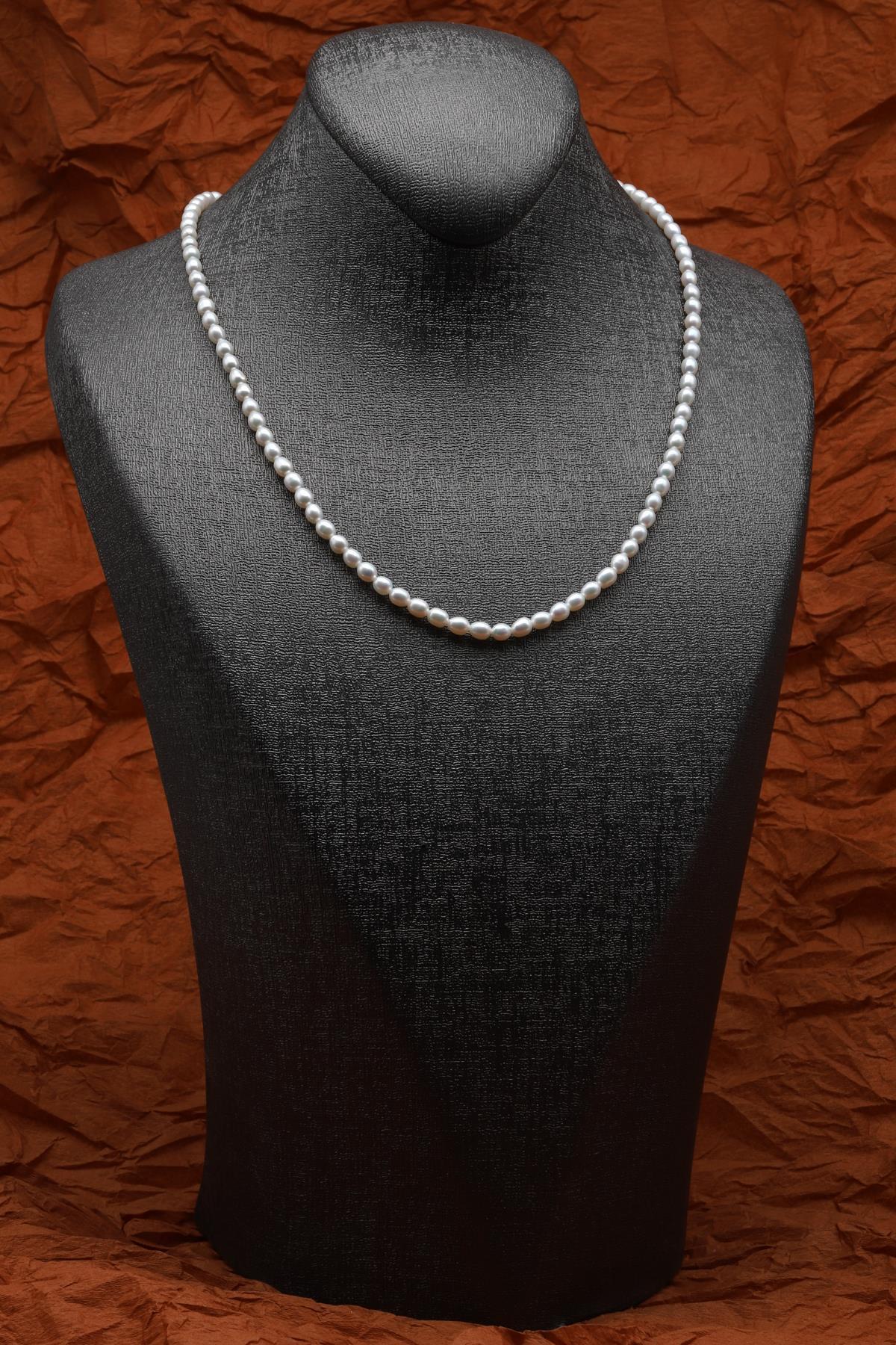 İnci Doğal Taş 925 Ayar Gümüş Kolye