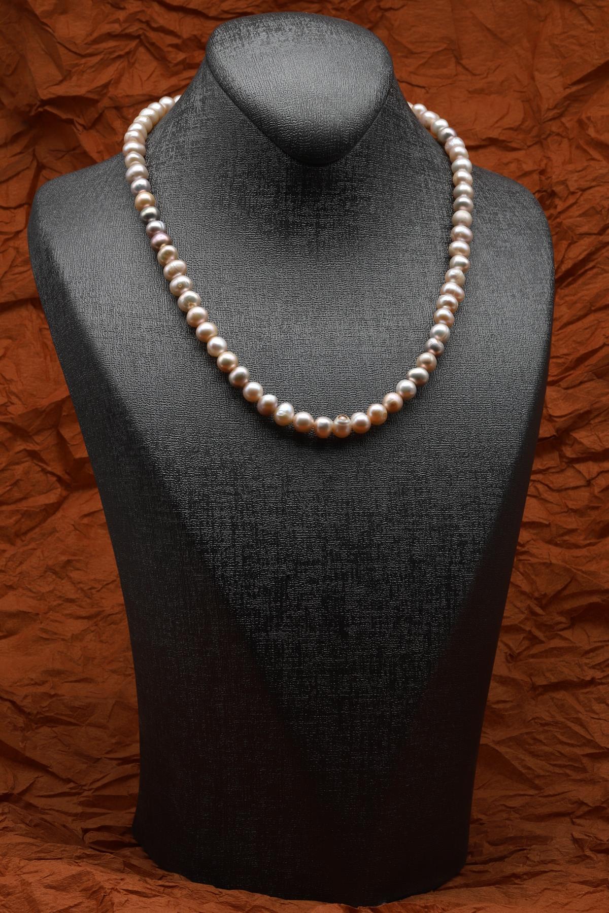 İnci Doğal Taş 925 Ayar Gümüş Kolye