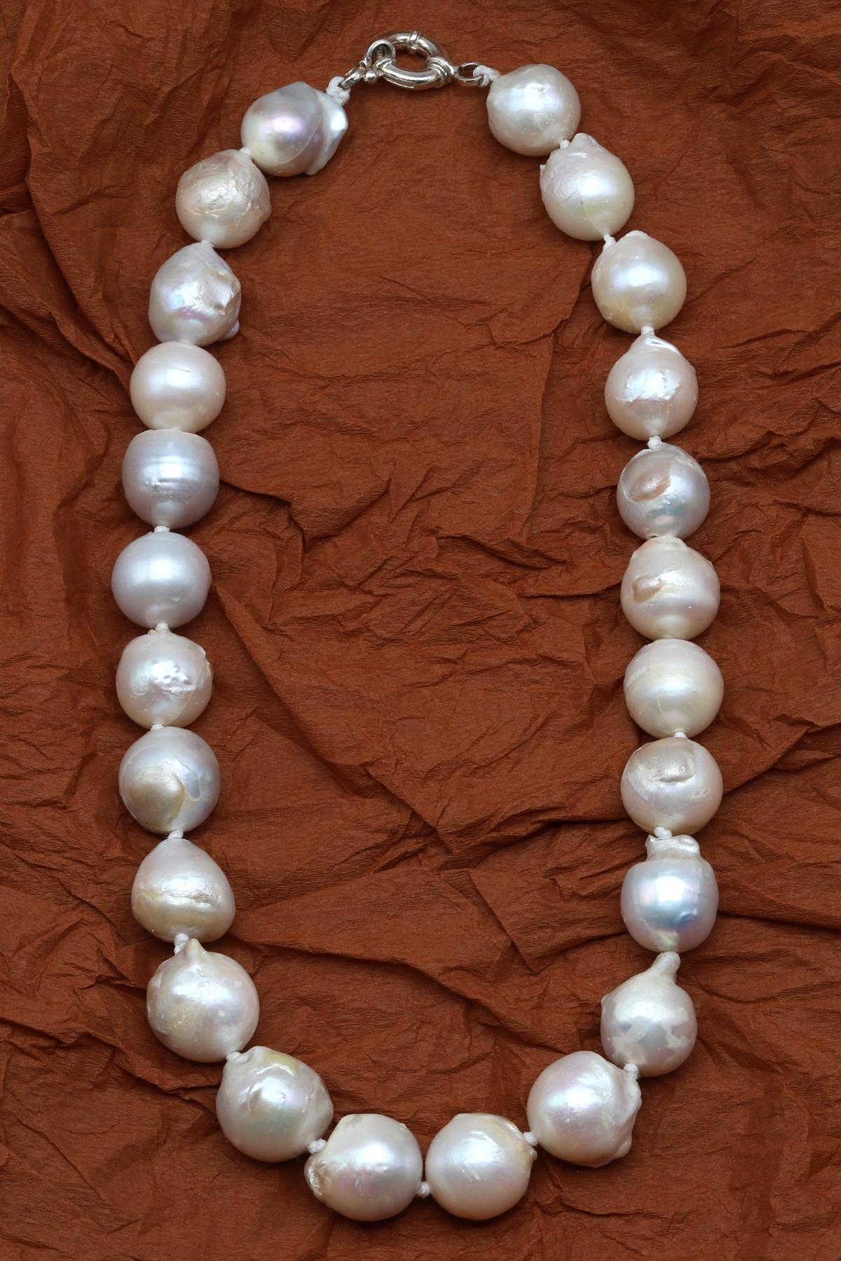 İnci Doğal Taş 925 Ayar Gümüş Kolye