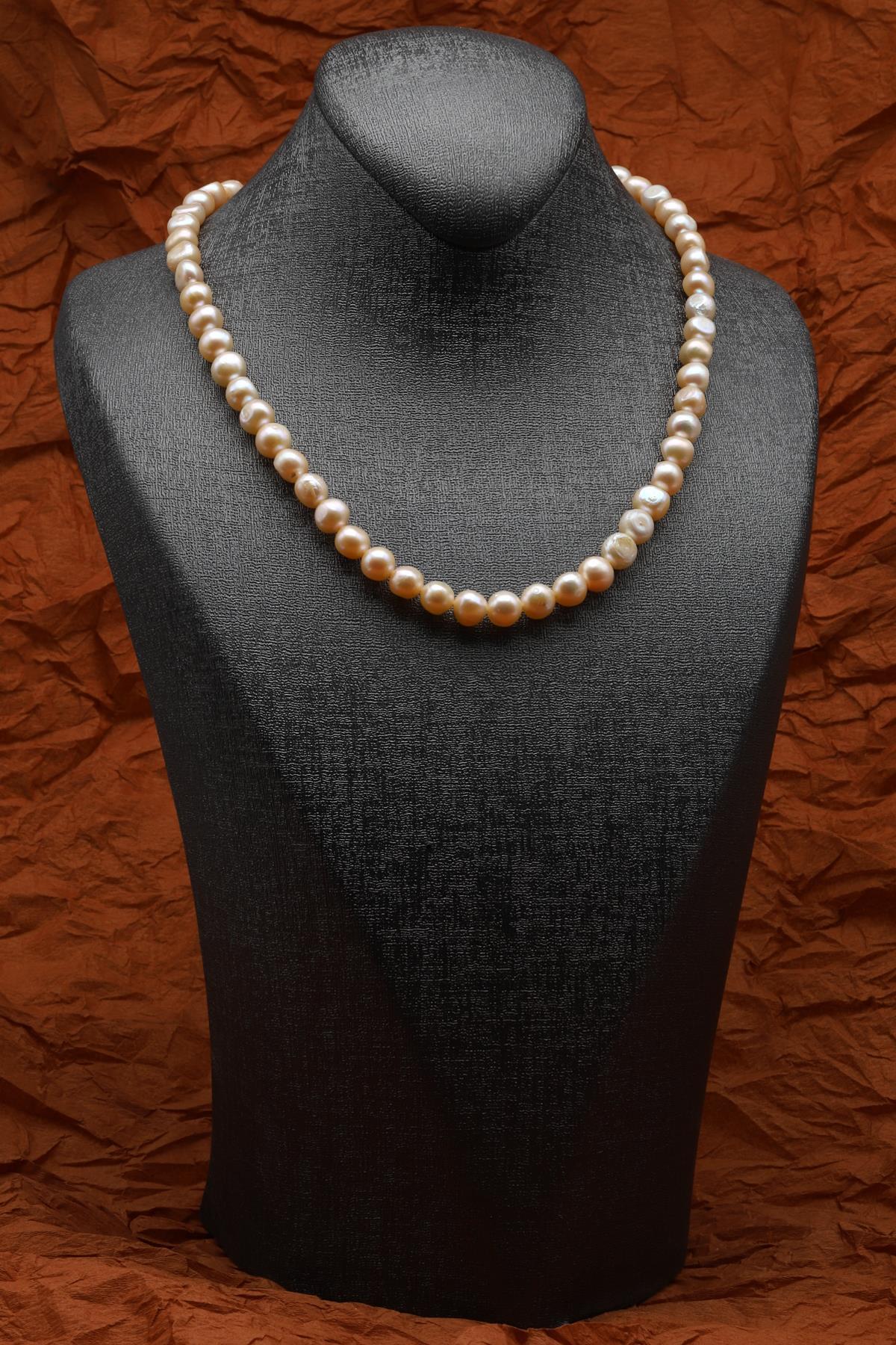 İnci Doğal Taş 925 Ayar Gümüş Kolye