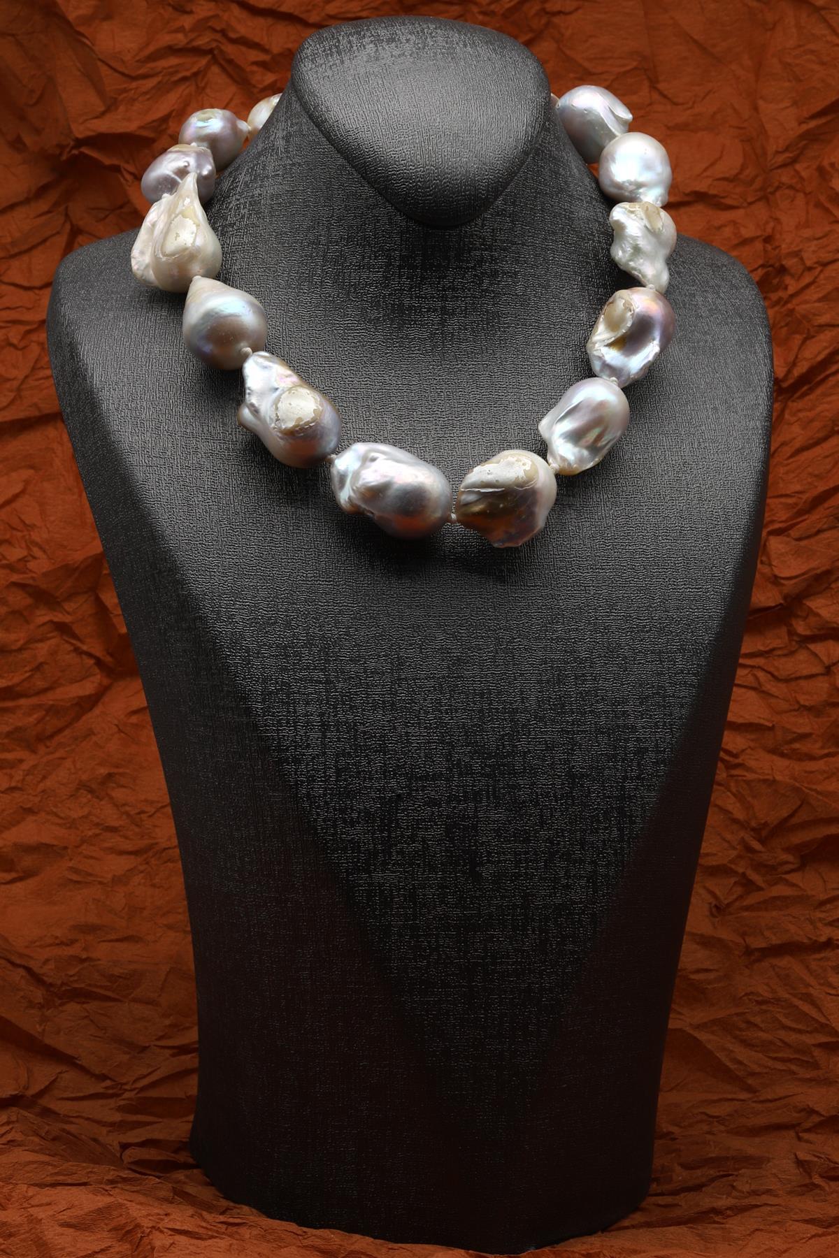 İnci Doğal Taş 925 Ayar Gümüş Kolye