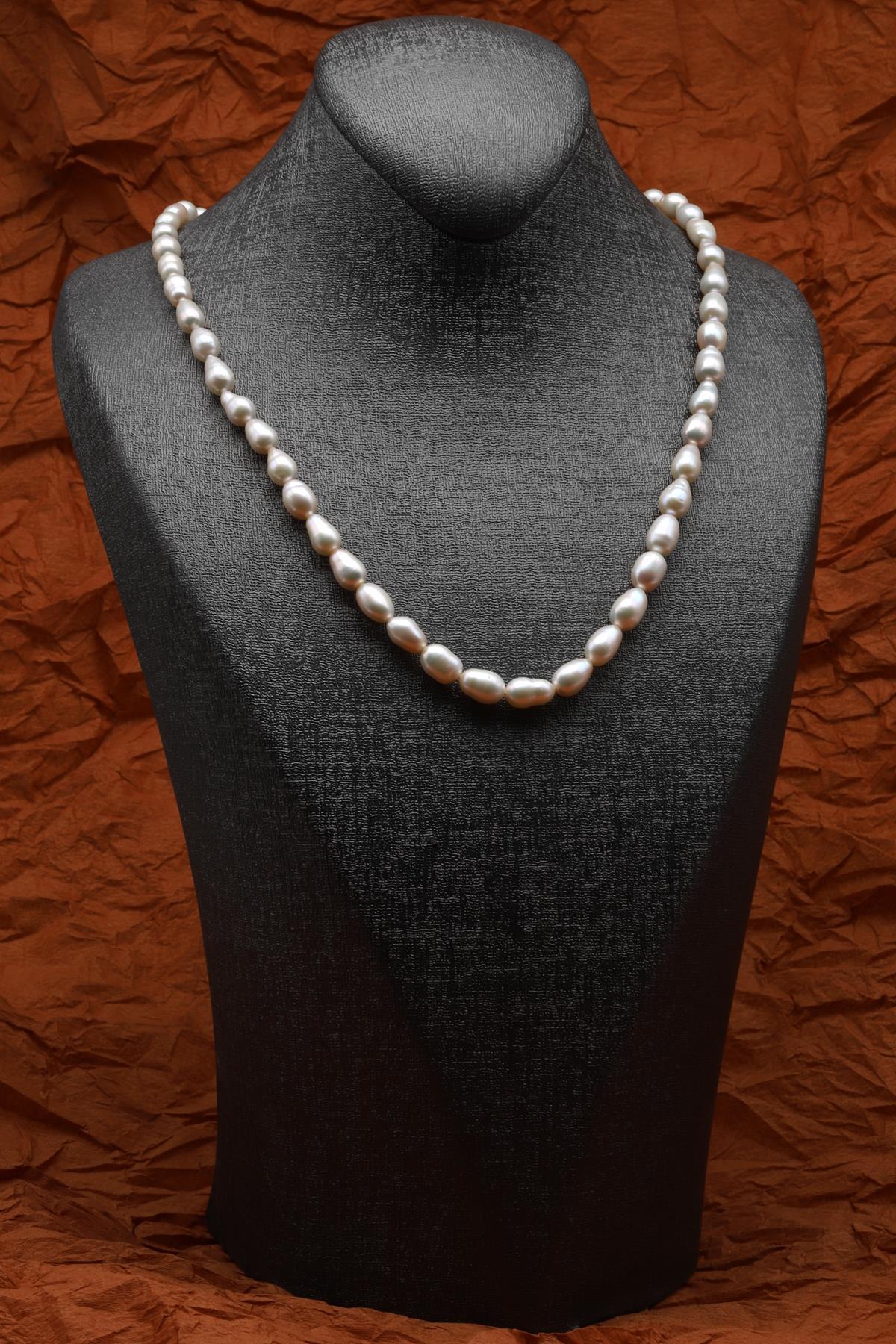 İnci Doğal Taş 925 Ayar Gümüş Kolye