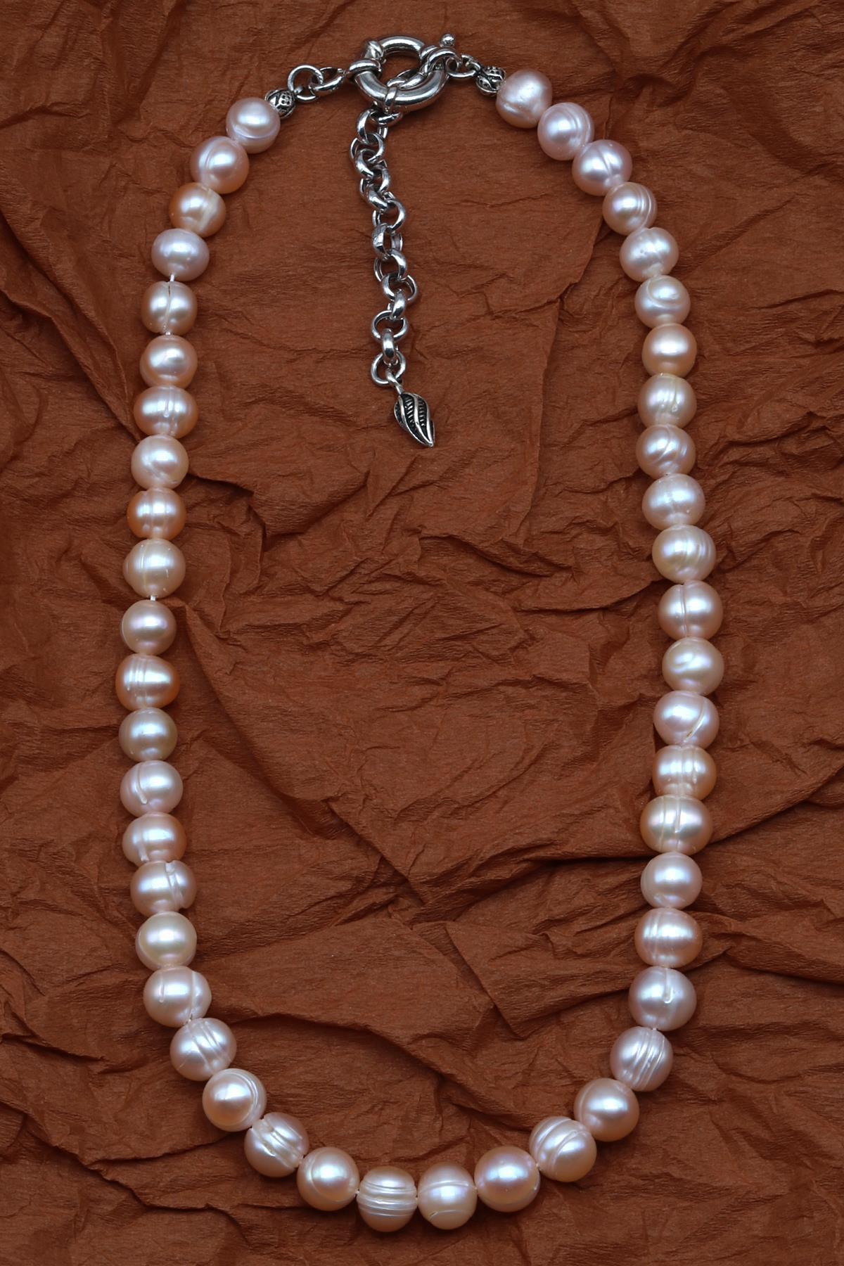 İnci Doğal Taş 925 Ayar Gümüş Kolye