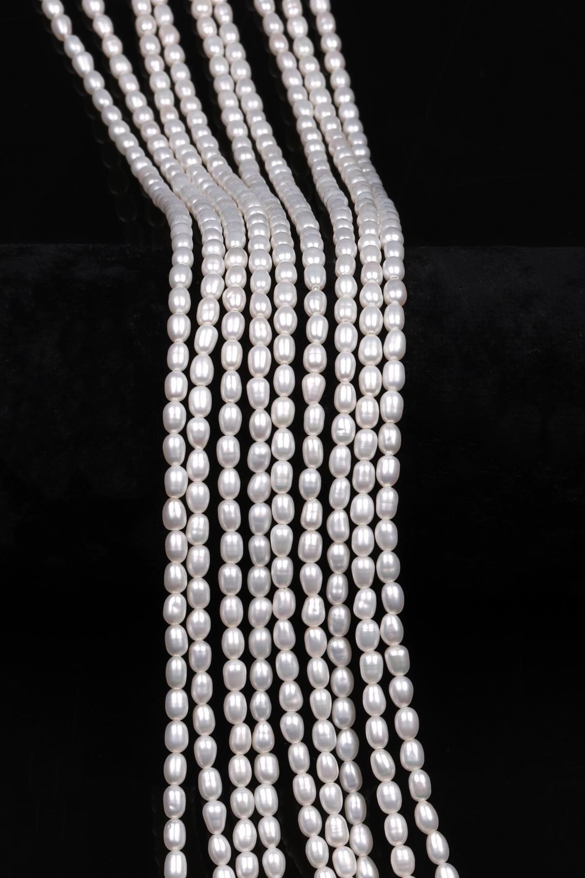 İnci Doğal Taş Dizi 3 x 4 mm Arpa Kesim