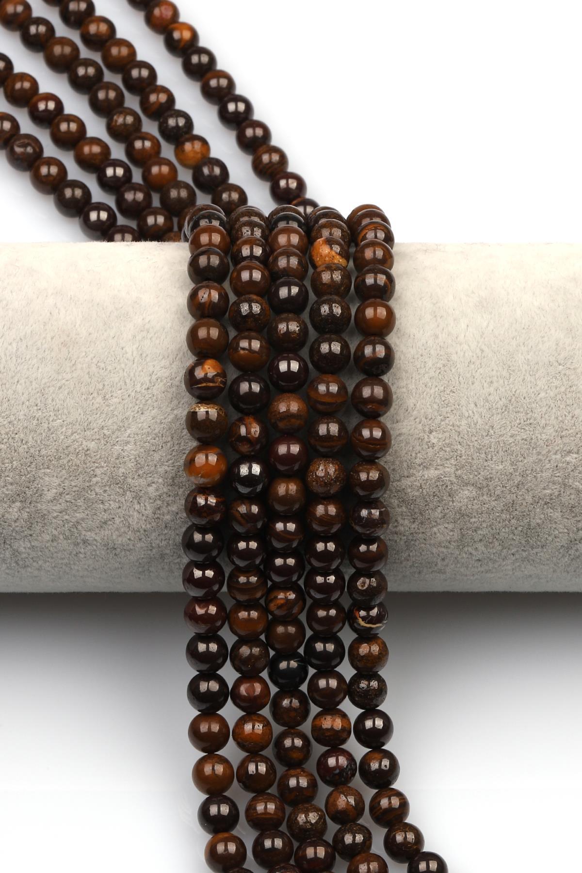 Iron Opal Doğal Taş Dizi 6 mm Küre Kesim