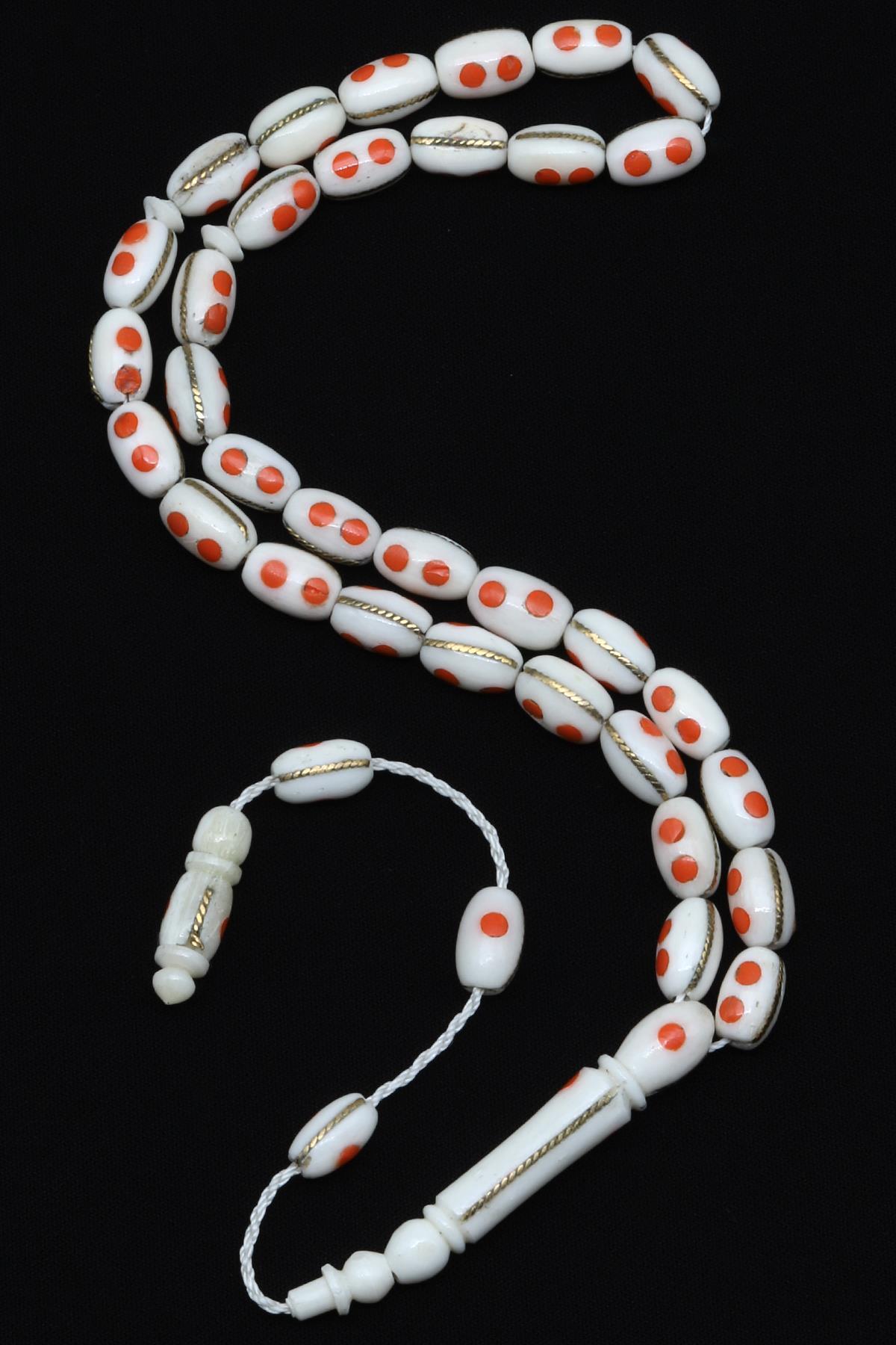 İşlemeli Kemik Tesbih 6 x 9 mm Kapsül Kesim - T-1529